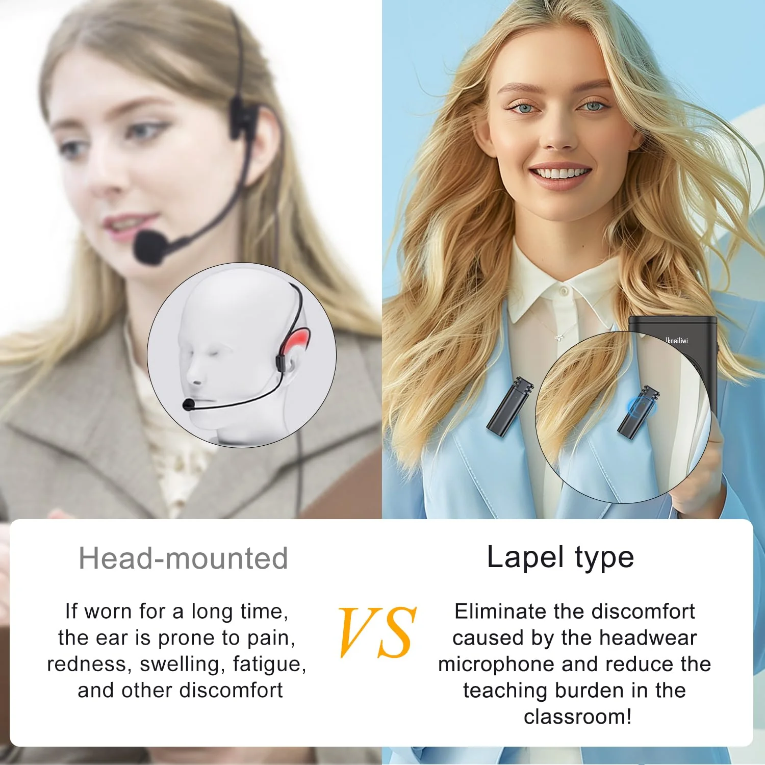 Voice Amplifier for Teachers with Clip-On Wireless Lapel Mic, [Bluetooth 5.3] Teacher Microphone for Classroom, Portable Mini Megaphone Speaker PA System for Elderly/Public Events/Tours - Image 2