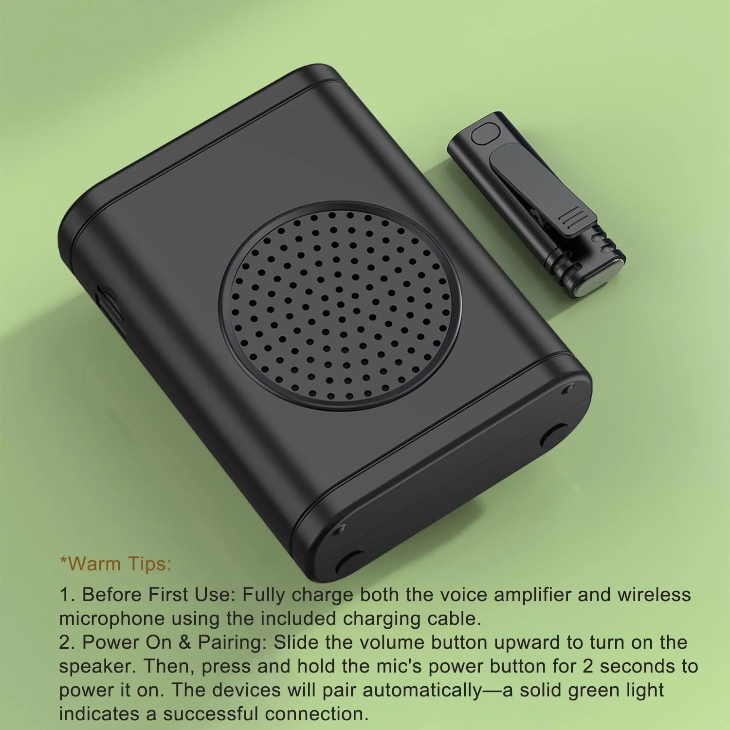 Voice Amplifier for Teachers with Clip-On Wireless Lapel Mic, [Bluetooth 5.3] Teacher Microphone for Classroom, Portable Mini Megaphone Speaker PA System for Elderly/Public Events/Tours - Image 8