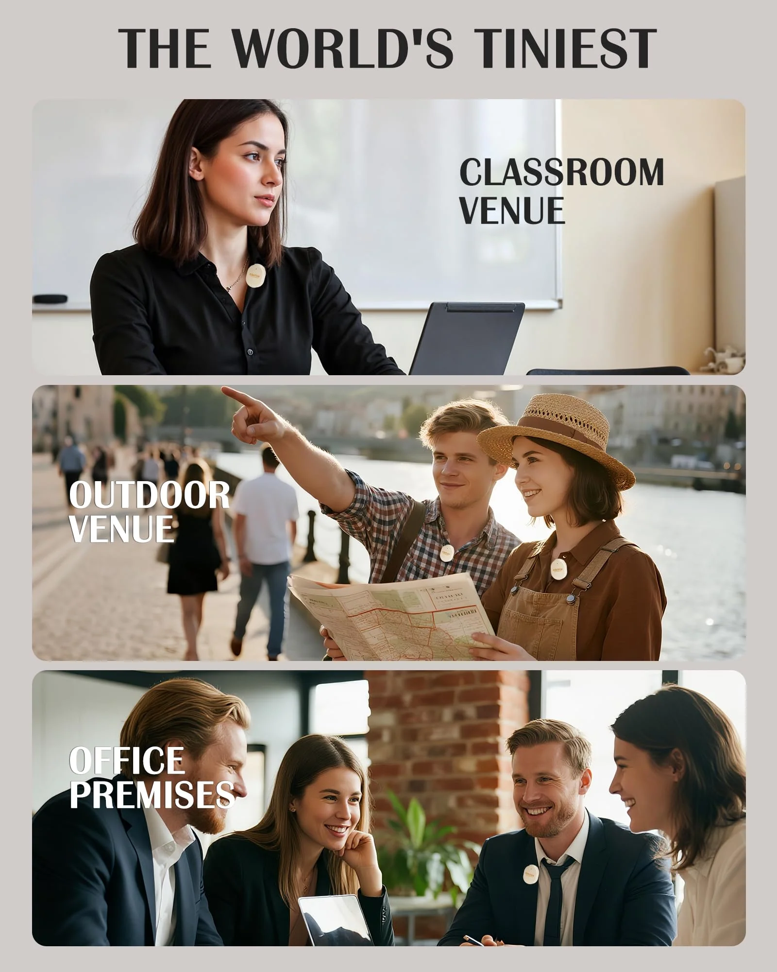 Voice Amplifier for Teachers with Wireless Lavalier Lapel Microphone Portable Bluetooth Microphone & Speaker, Rechargeable Bullhorn Megaphone for Classroom, Meetings, Yoga (Skin Tone) Skin Tone - Image 6