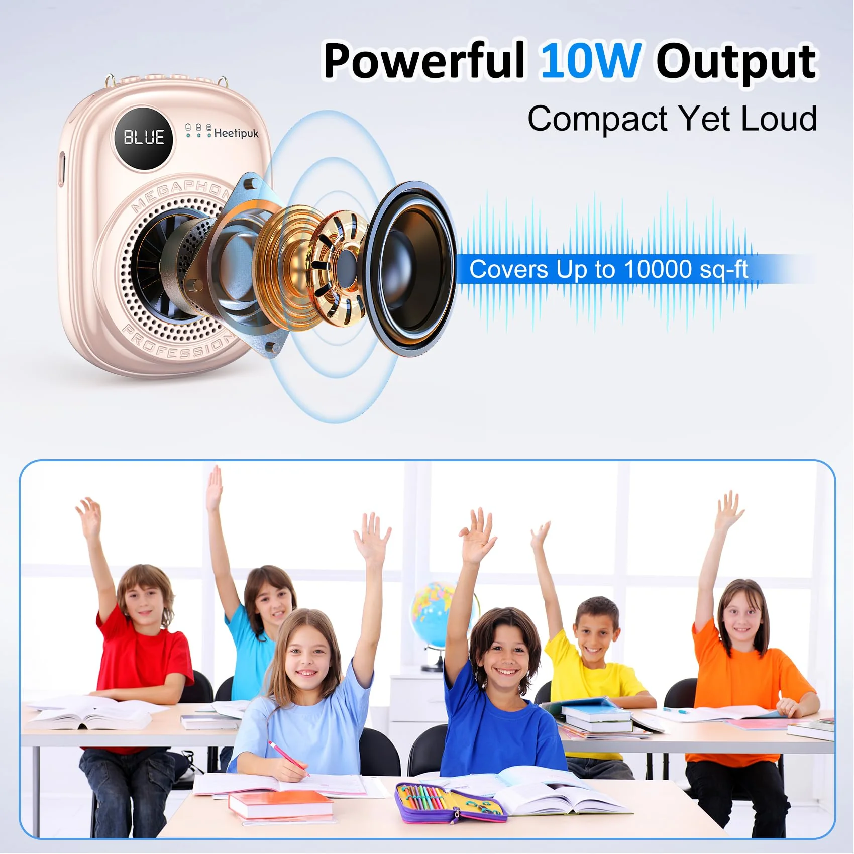 Voice Amplifier Microphone Headset,Portable Voice Amplifier,PA Systems for Teachers,Training,Shopper Guide,Tour Guide, Supports TF Card Pink - Image 3