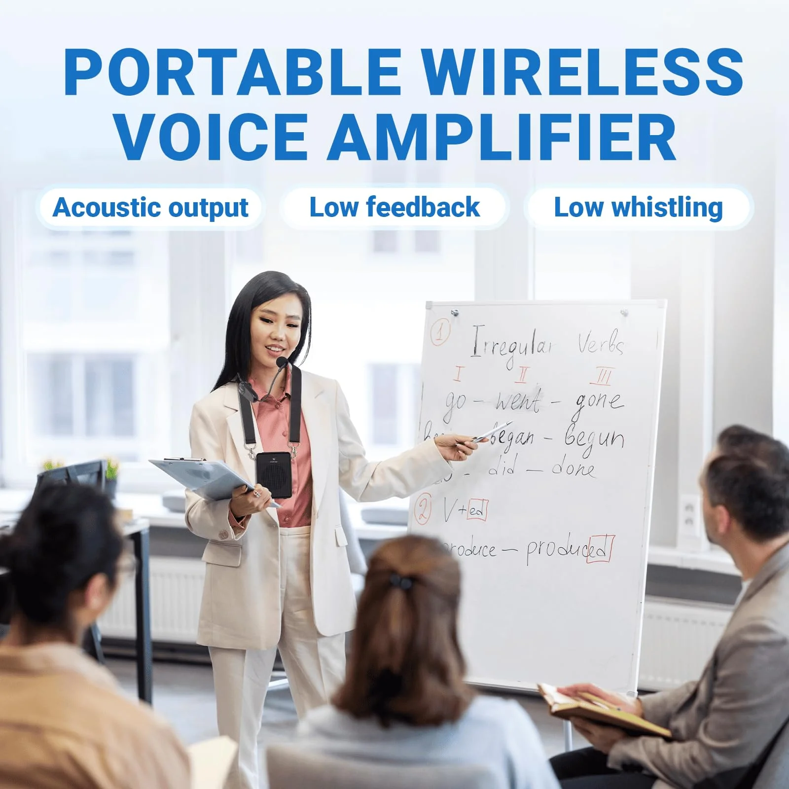 Voice Amplifier Wireless Microphone Headset, Original Sound Ultra Portable Microphone and Speaker, 15W Megaphone Speaker with Bluetooth Mic, Personal PA System for Teachers Classroom Tour Guide B002 - Image 5
