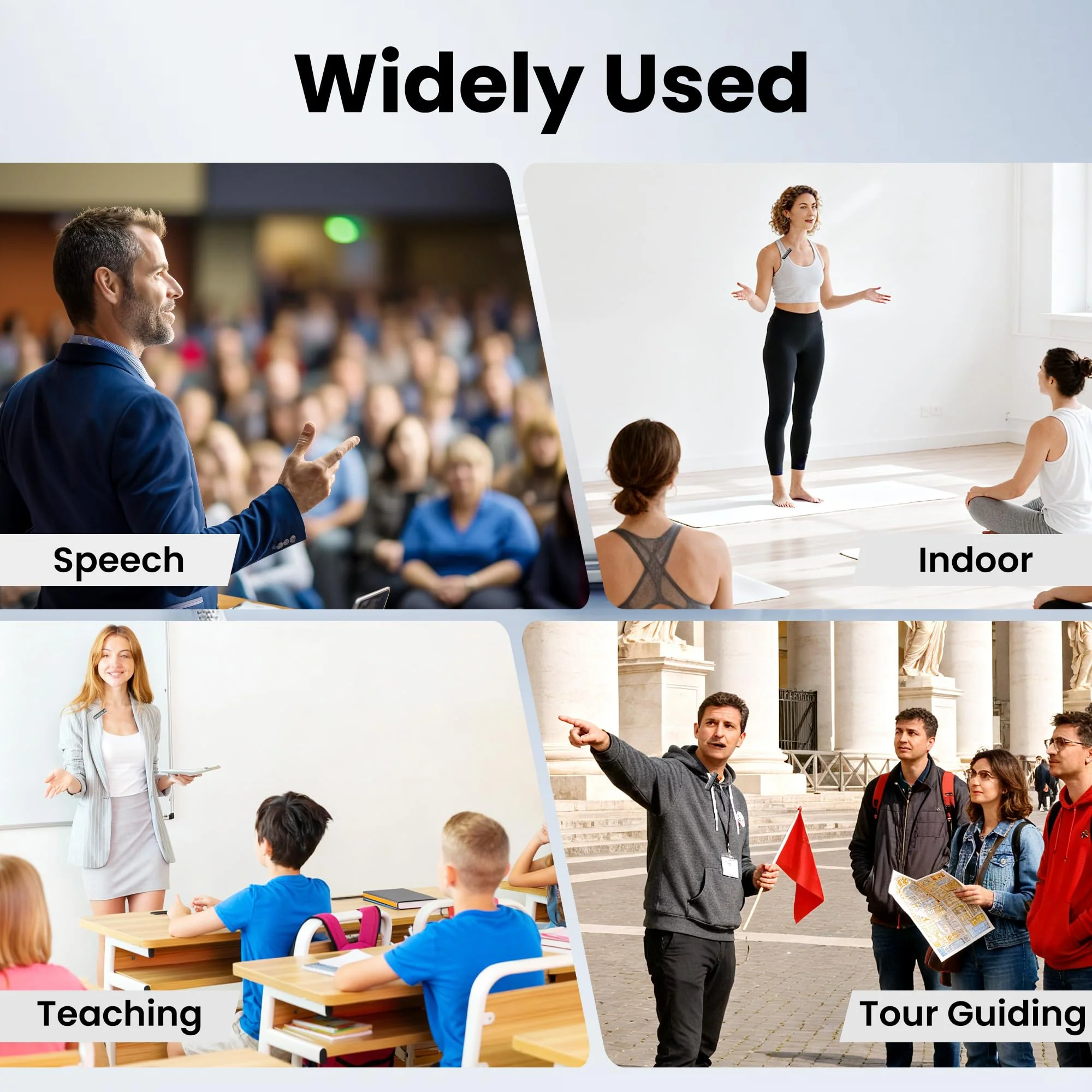 Voice Amplifier Wireless Microphone with Bluetooth Lavalier, Portable Microphone and Speaker for Teachers, Mini Rechargeable Amplifier, Ideal for Classroom, Meetings, Yoga, Speeches, and Tour Guides Carbon Black - Image 9