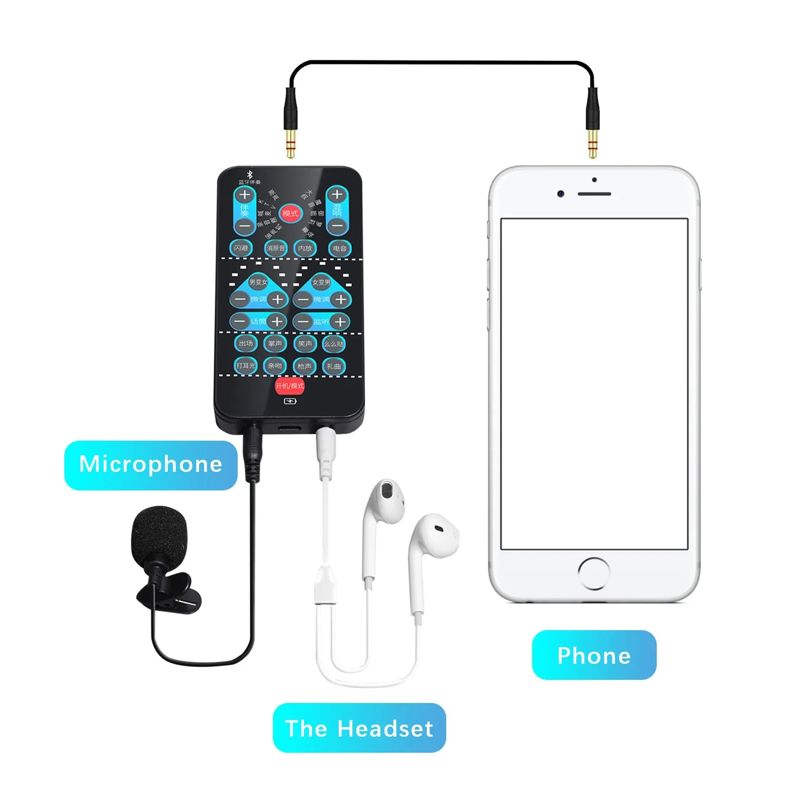 Voice Changer, Portable Handheld Microphone Voice Modulator Disguiser with 8 Sound Effects, Handheld Gaming Recording for Mobile Phone Computer PS4 PS5 Xbox One Games M10 - Image 6