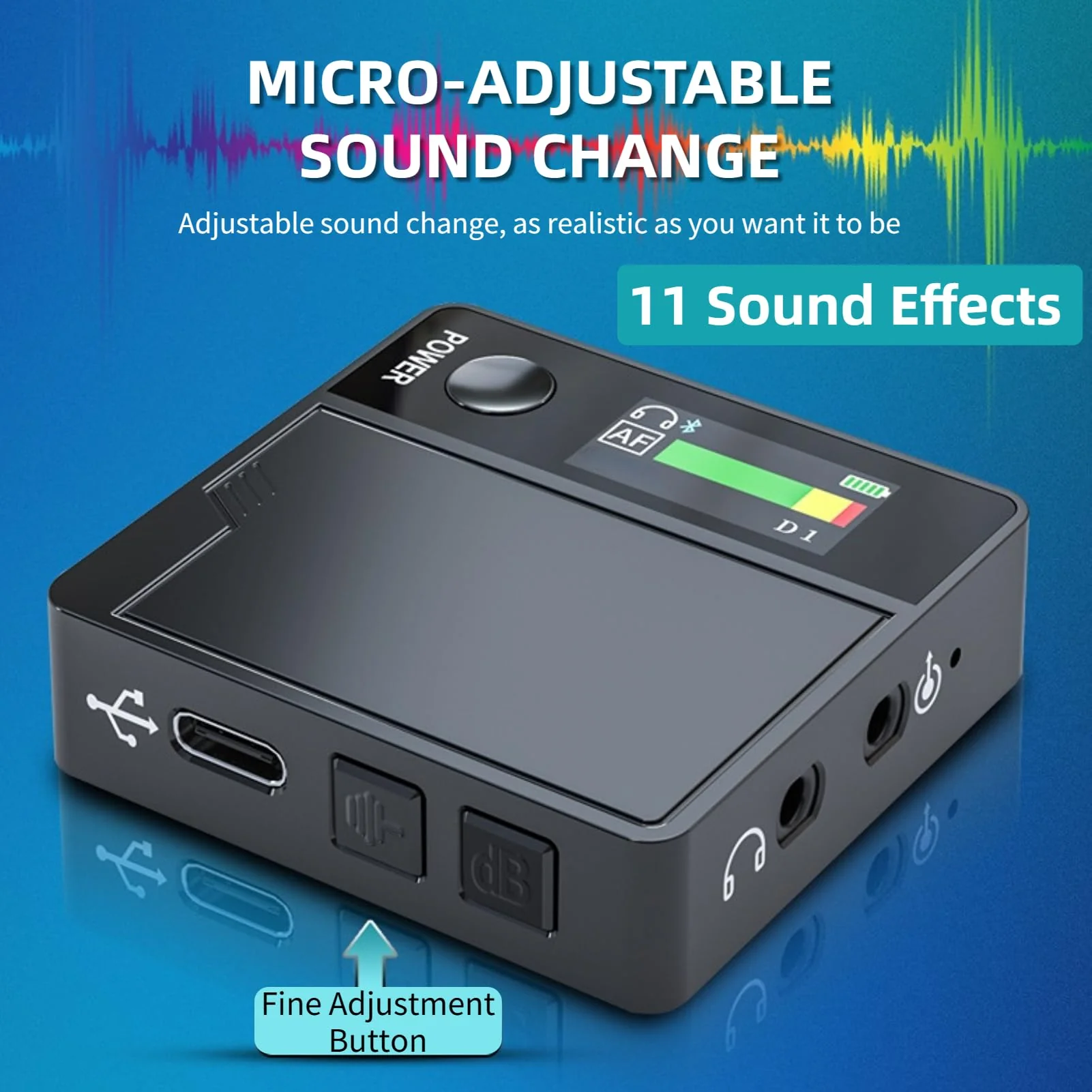 Voice Changer Sound Card, 11 Sound Effects Lavalier Mini Sound Mixer Board With Color Display, Adjustable Voice Modulator With Mic For Live Streaming Games Karaoke - Image 3