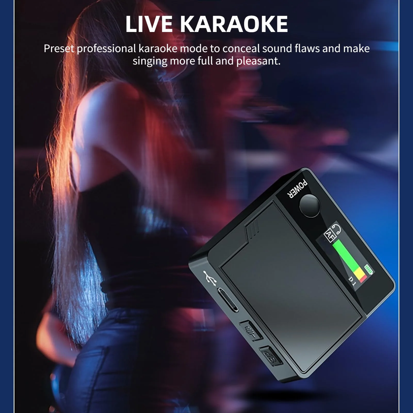 Voice Changer Sound Card, 11 Sound Effects Lavalier Mini Sound Mixer Board With Color Display, Adjustable Voice Modulator With Mic For Live Streaming Games Karaoke - Image 5