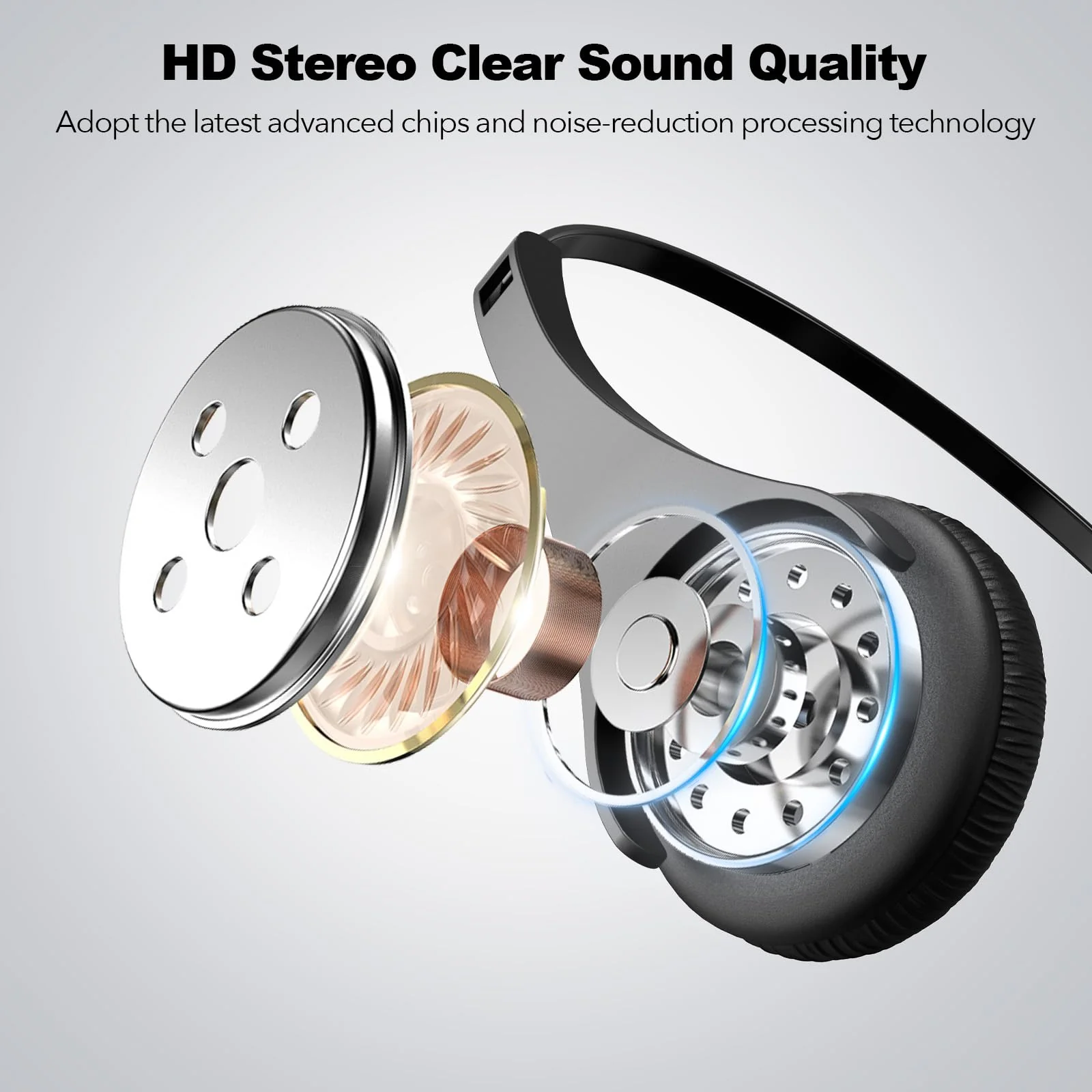 Voistek USB Headset with Microphone,Wired On Ear Computer Headphones with Noise Cancelling Microphone for Laptop PC,in-line Control for Work, Office, Teams, Zoom, Skype, Online Class Dual Ear - Image 6