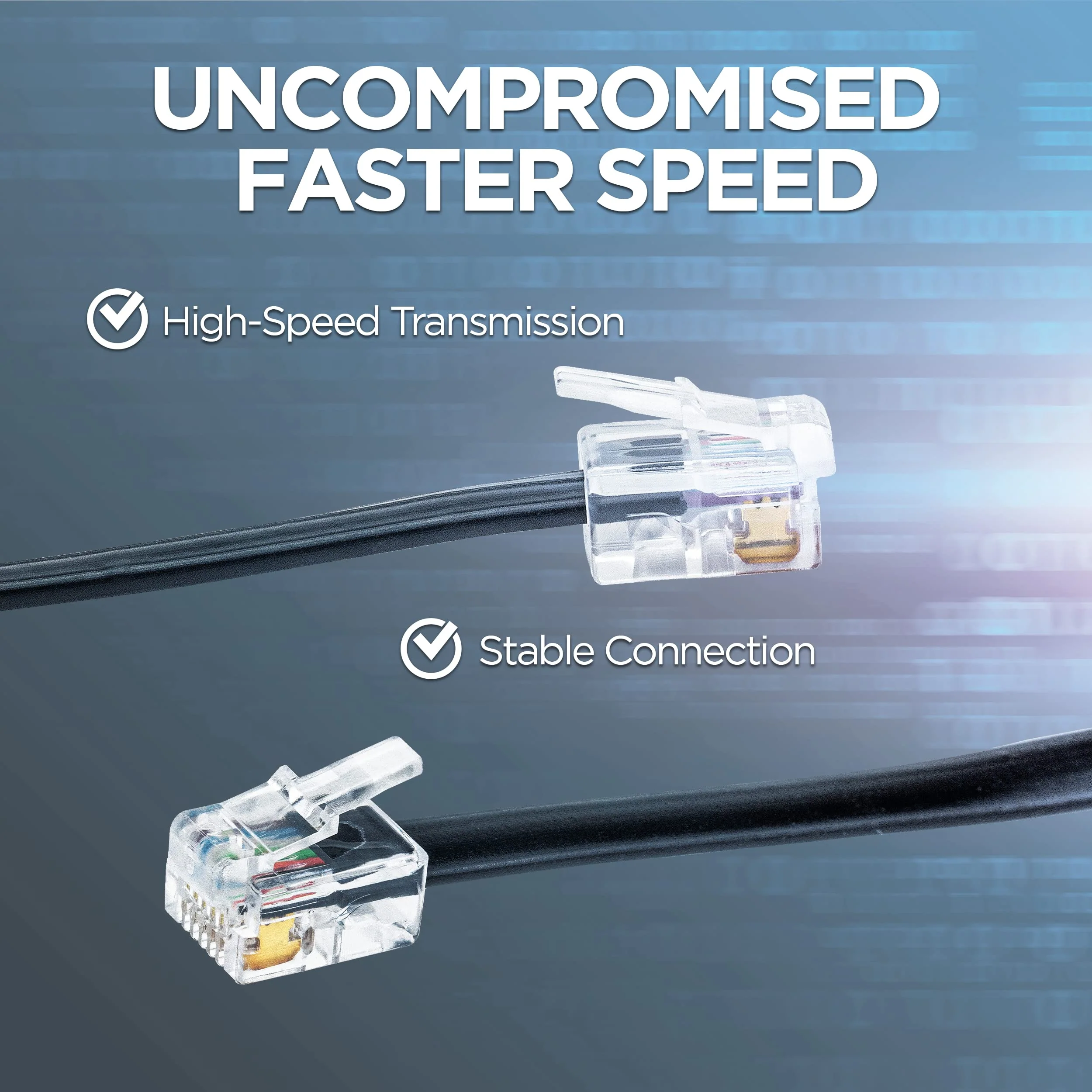 Volcora 5 Feet RJ11 / RJ12 Data Cable - Heavy Duty 6-Pins High-Speed Extension for Cash Register Drawer, Telephone, Modem, Fax, Printers, and More - Drawer Cable for Voice and Data 1 5 ft - Image 6
