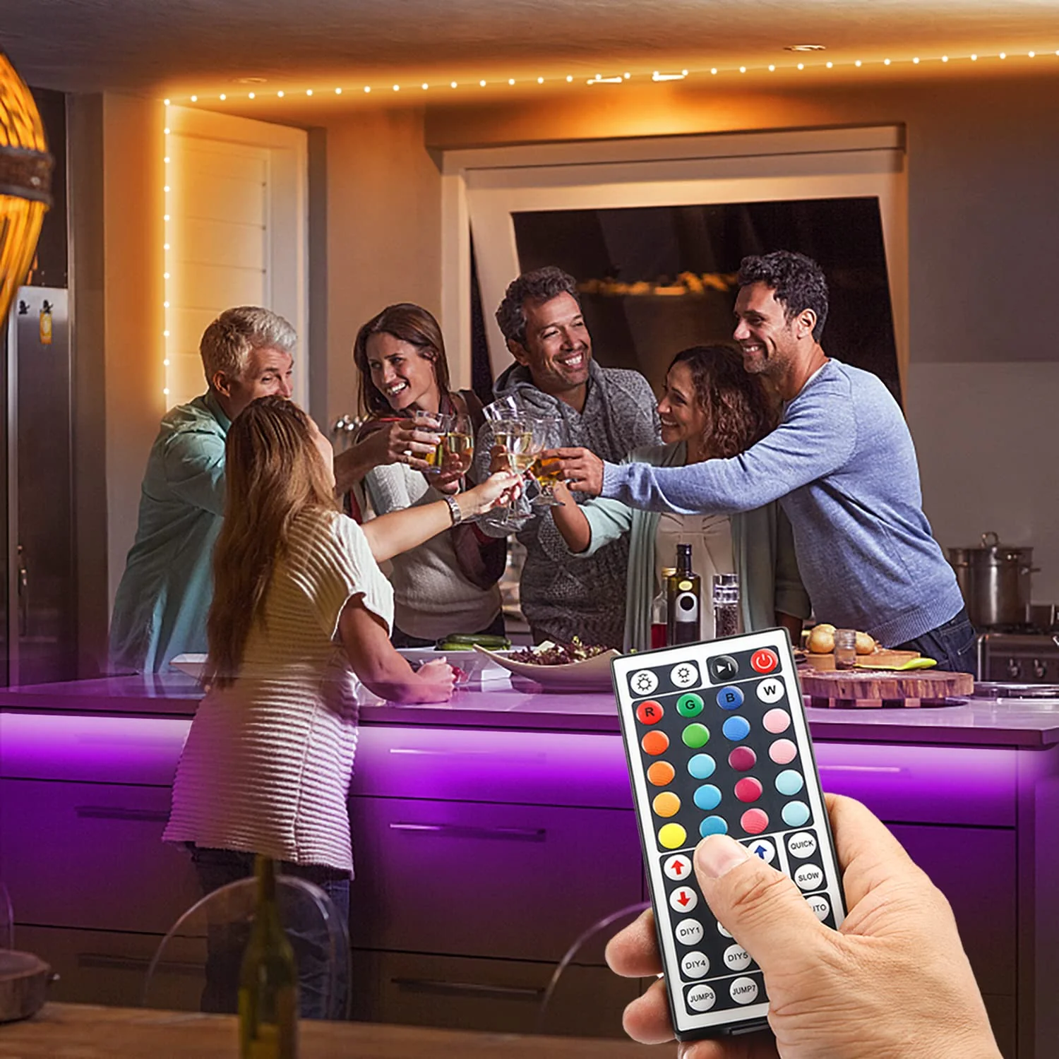 VOLIVO 100ft RGB Led Strip Lights, Color Changing Led Light Strips Kit with 24 Keys IR Remote Control, Led Lights for Bedroom, Room, Home 100 ft - Image 6