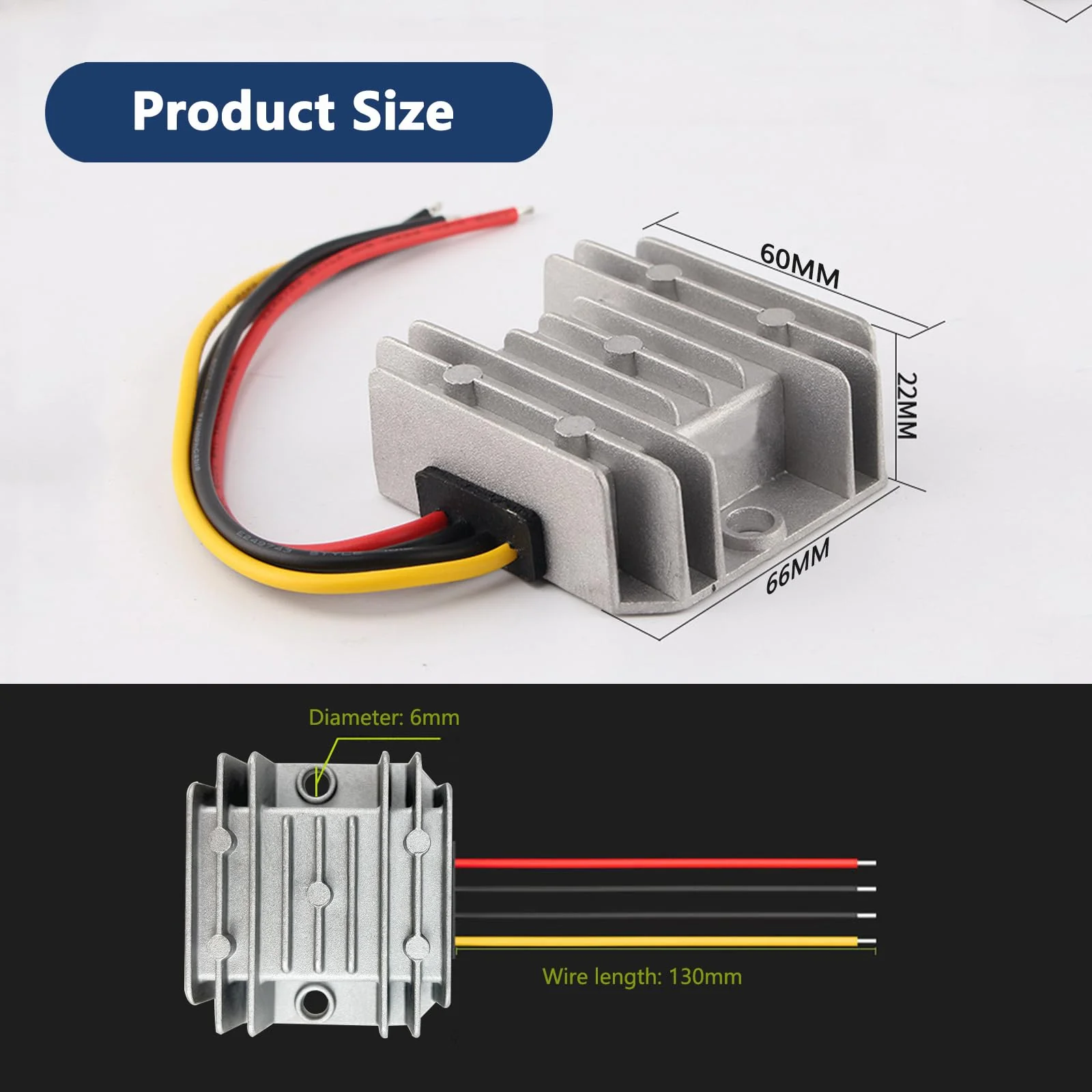 Voltage Converter 36V 48V to 12V 10A 120W DC-DC Converter 20-60V to 12V Stepdown Converter IP68 Waterproof Car Power Converter Stepdown Converter Power Supply Module 36/48V to 12V 10A - Image 4