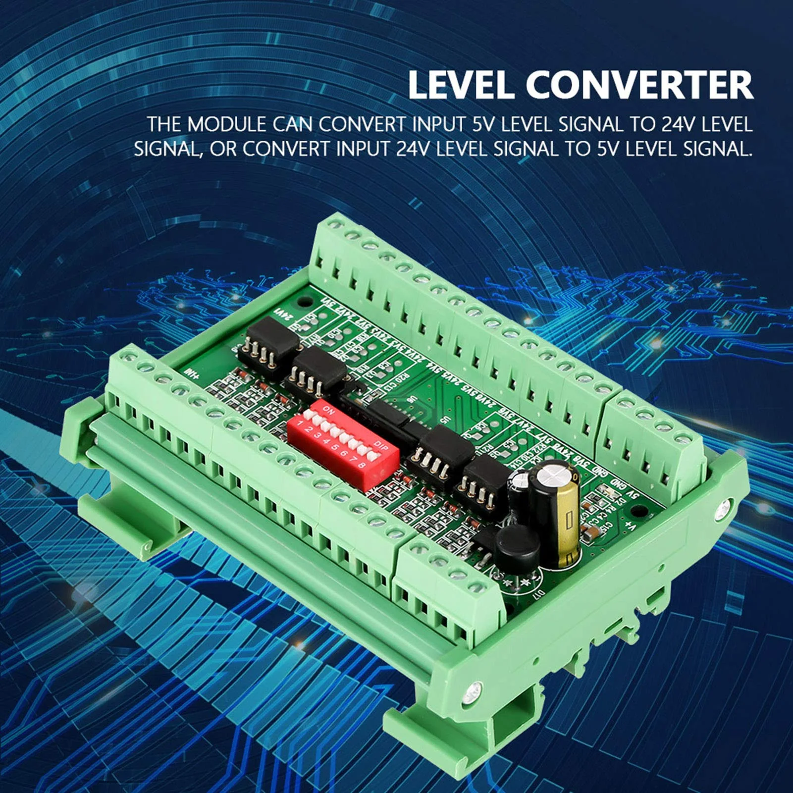 Voltage Level Converter 8-5V24V-D 8-Channel NPN/PNP to NPN 5V/24V Mutual Conversion SquareWave Conversion Module Level Converter 10MHZ Level Conversion Board - Image 4