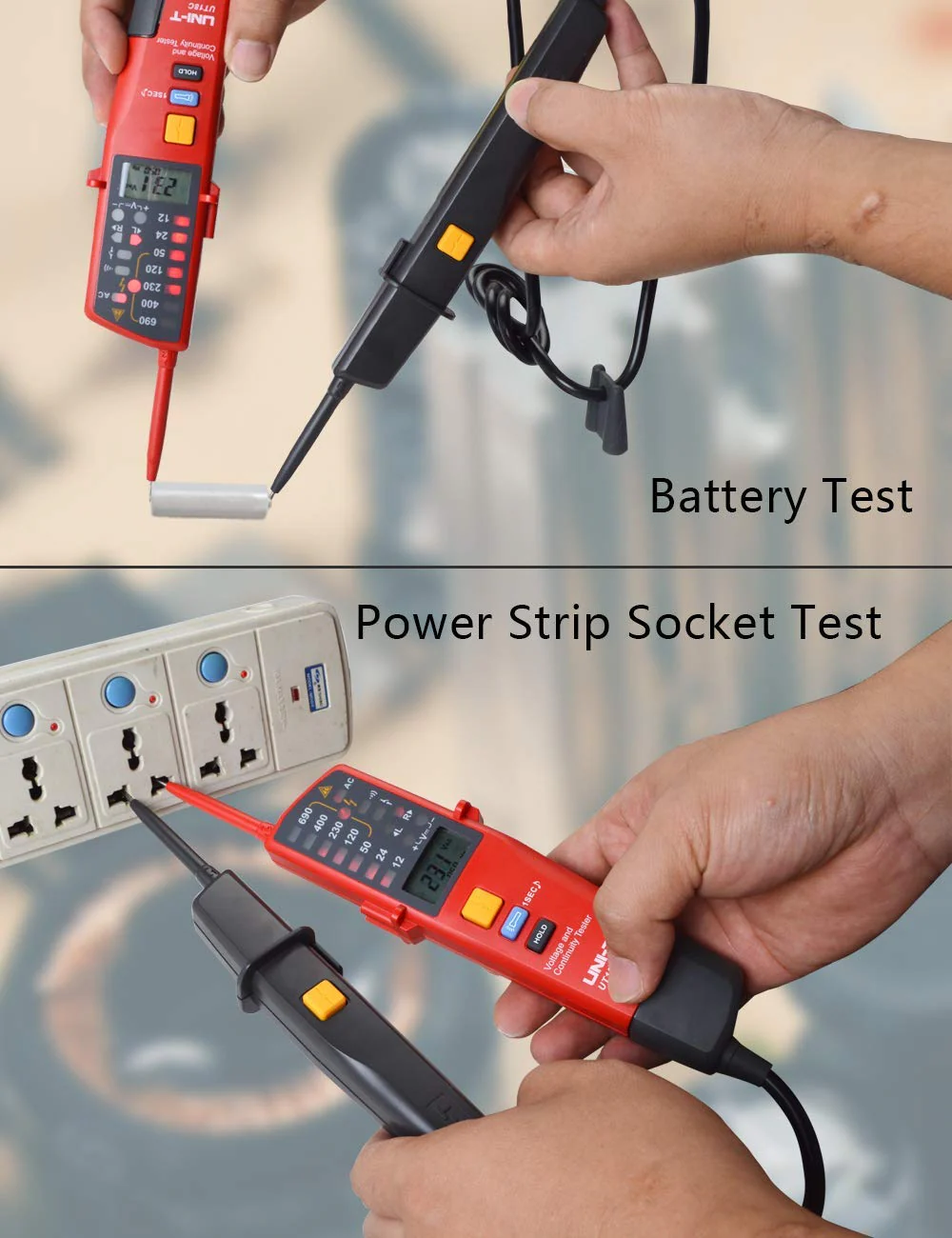 Voltage Tester UNI-T Multifunction Waterproof Digital Voltage Meter Voltmeter Voltage Tester 12V~690V AC/DC Automatic Range LCD Display UT18C - Image 4