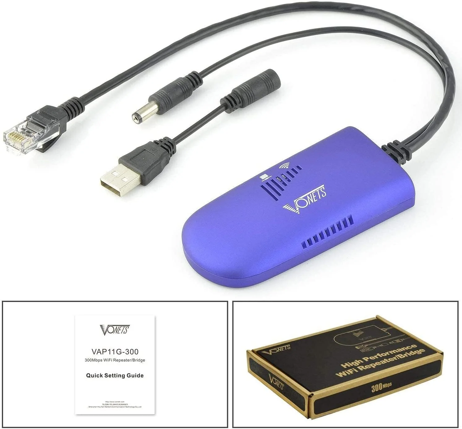 VONETS VAP11G-300 WiFi Bridge 2.4GHz WiFi to Ethernet Convert/WiFi Repeater/Point to Point with RJ45 Male DC/USB Powered for PLC IP Camera Printer Medical Devices Network Devices - Image 8