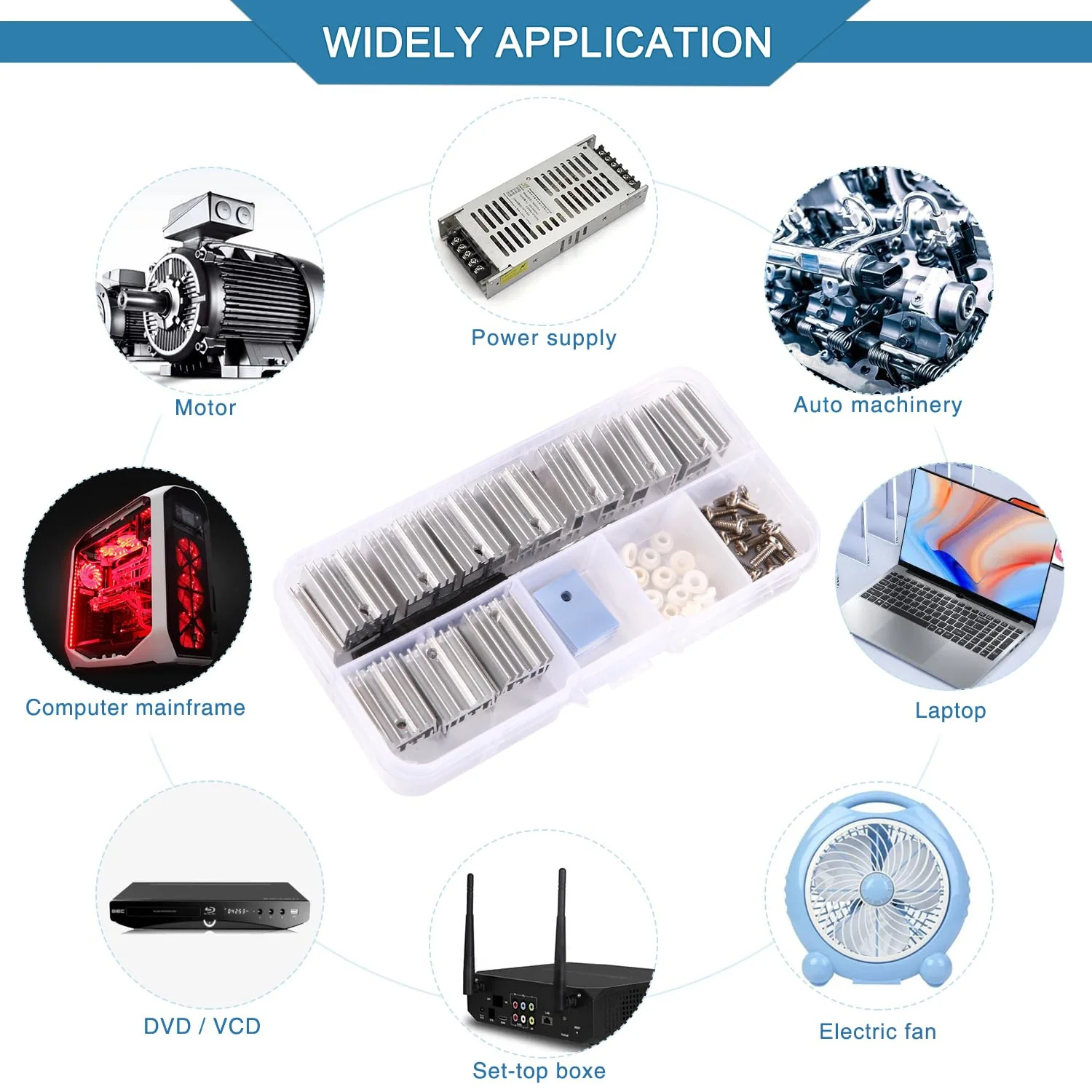 VooGenzek 20 Pieces TO-220 Heatsink and Insulator/Mounting Kits, Heatsink + Screw + Washer + Insulator Rubberised Silicone for TO-220 MOSFET Transistor, 20 x 15 x 10 mm Without needle - Image 6