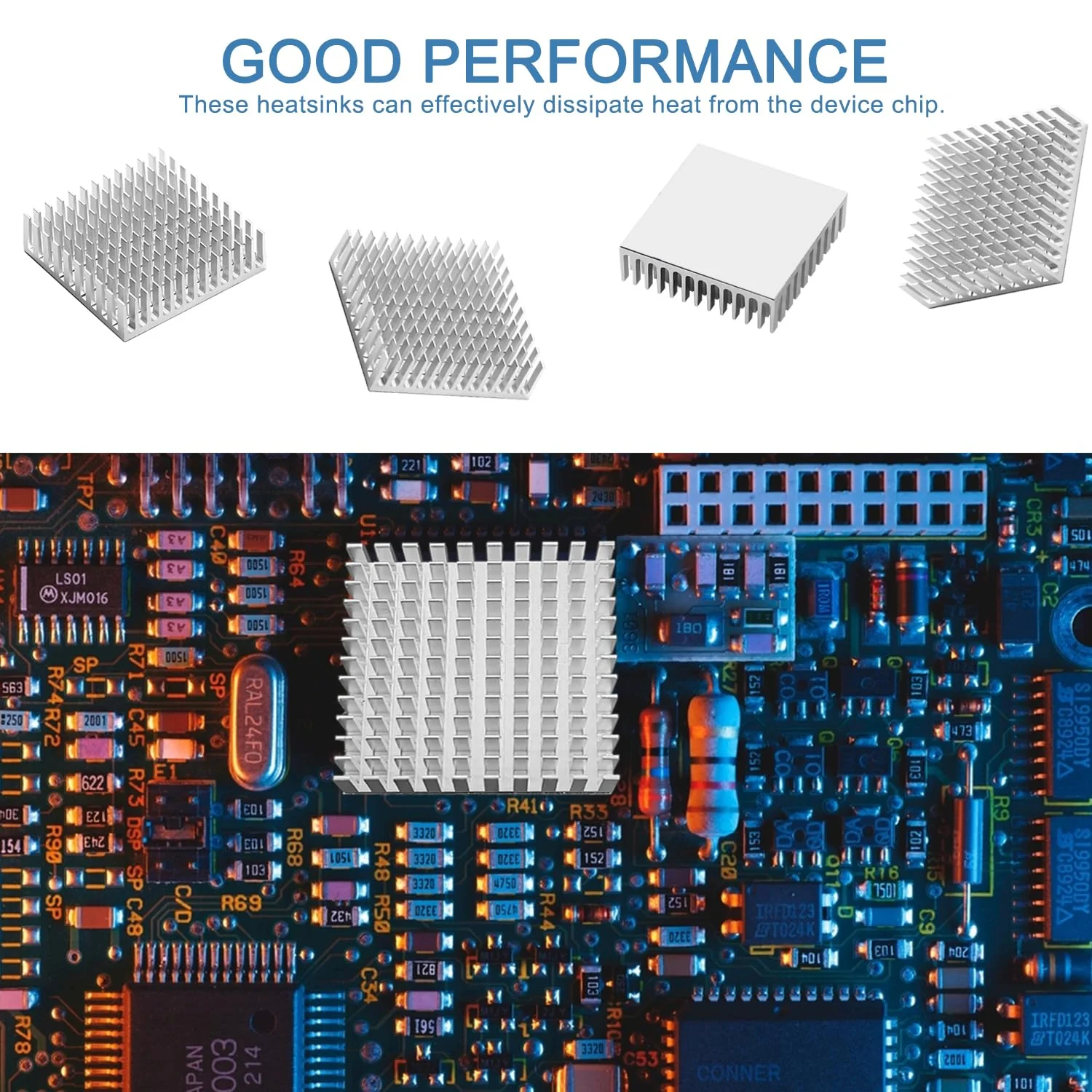 VooGenzek 4 Pieces Aluminium Heatsink, Radiator Fin Heatsink, Heatsink, Cooler, with Thermal Conductive Special Adhesive Film, for Cooling Electronic Components, 40 x 40 x 11 mm, Silver Silver - 40*40*11mm - 4pcs - Image 4