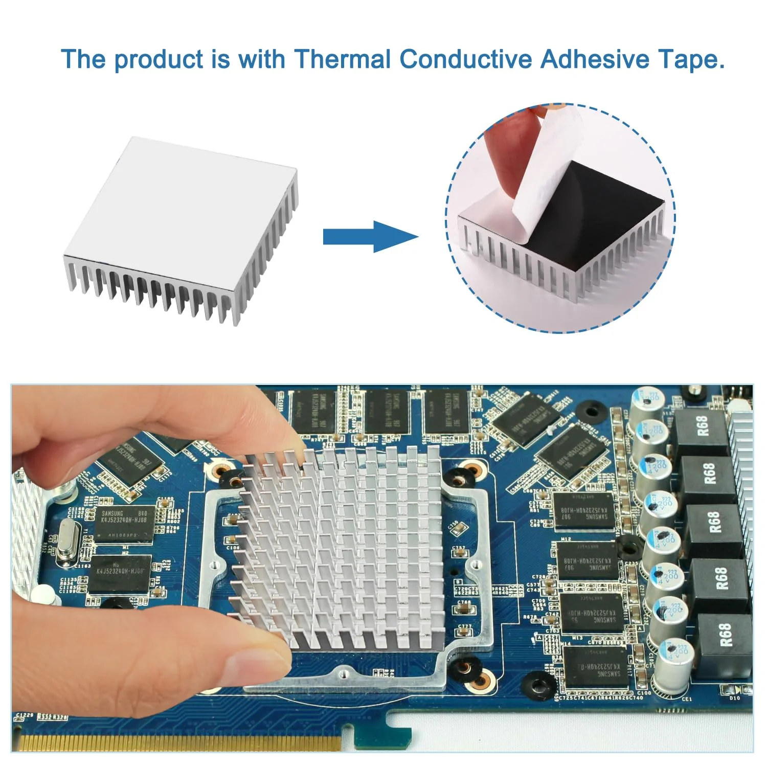 VooGenzek 4 Pieces Aluminium Heatsink, Radiator Fin Heatsink, Heatsink, Cooler, with Thermal Conductive Special Adhesive Film, for Cooling Electronic Components, 40 x 40 x 11 mm, Silver Silver - 40*40*11mm - 4pcs - Image 5