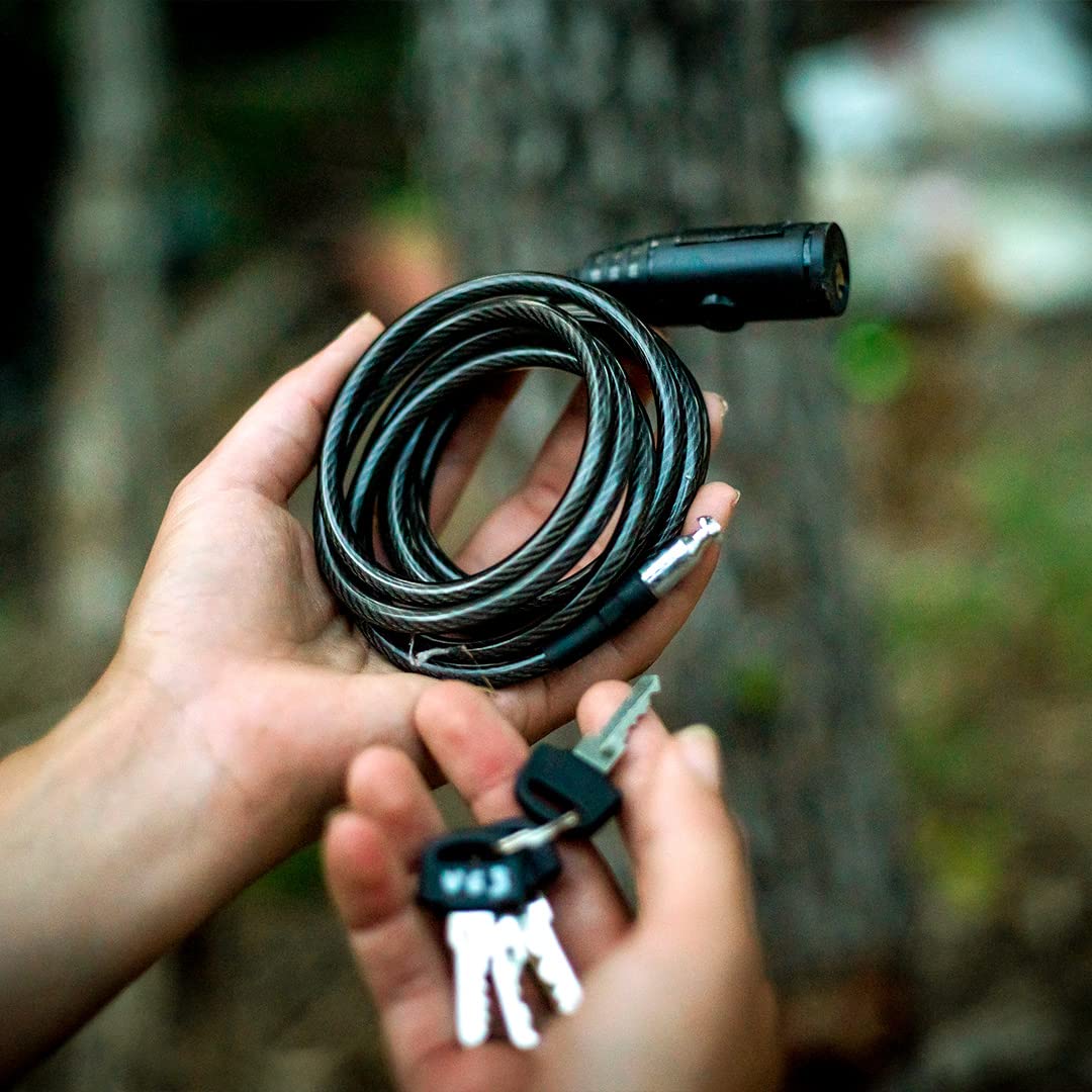 Vosker 2 Keys Cable Lock for security cameras | 6 Feet Long Flexible Braided Steel | Universal locking cable and Flexible lock cable (Protection Box Support) - Image 2