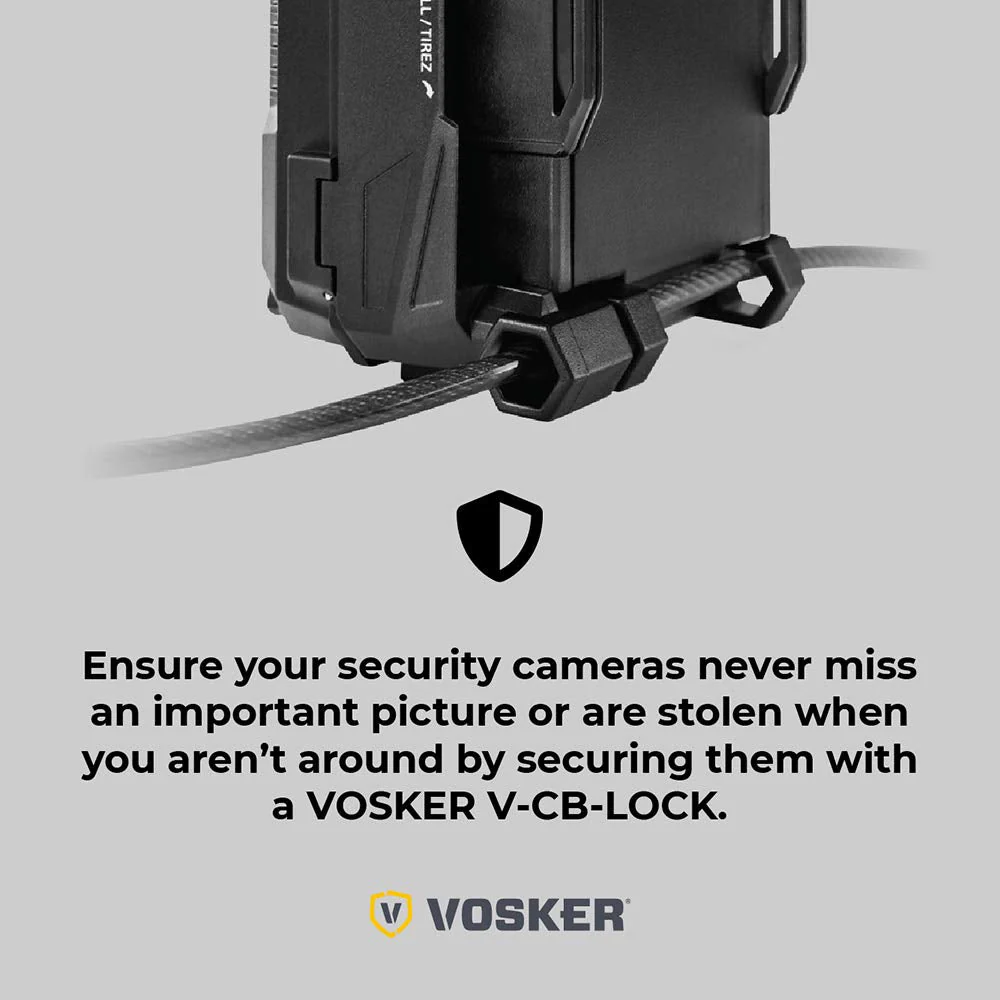 Vosker 2 Keys Cable Lock for security cameras | 6 Feet Long Flexible Braided Steel | Universal locking cable and Flexible lock cable (Protection Box Support) - Image 6