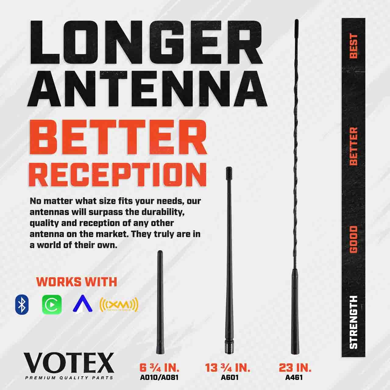 Votex - The Spartan - 13 3/4 Inch Rubber Antenna fits Harley Davidson Motorcycles Accessories - Black Carbon Fiber Trim - Tuned Internal Copper Coil - Part Number A601-HAR-15 HAR-15 - Image 8