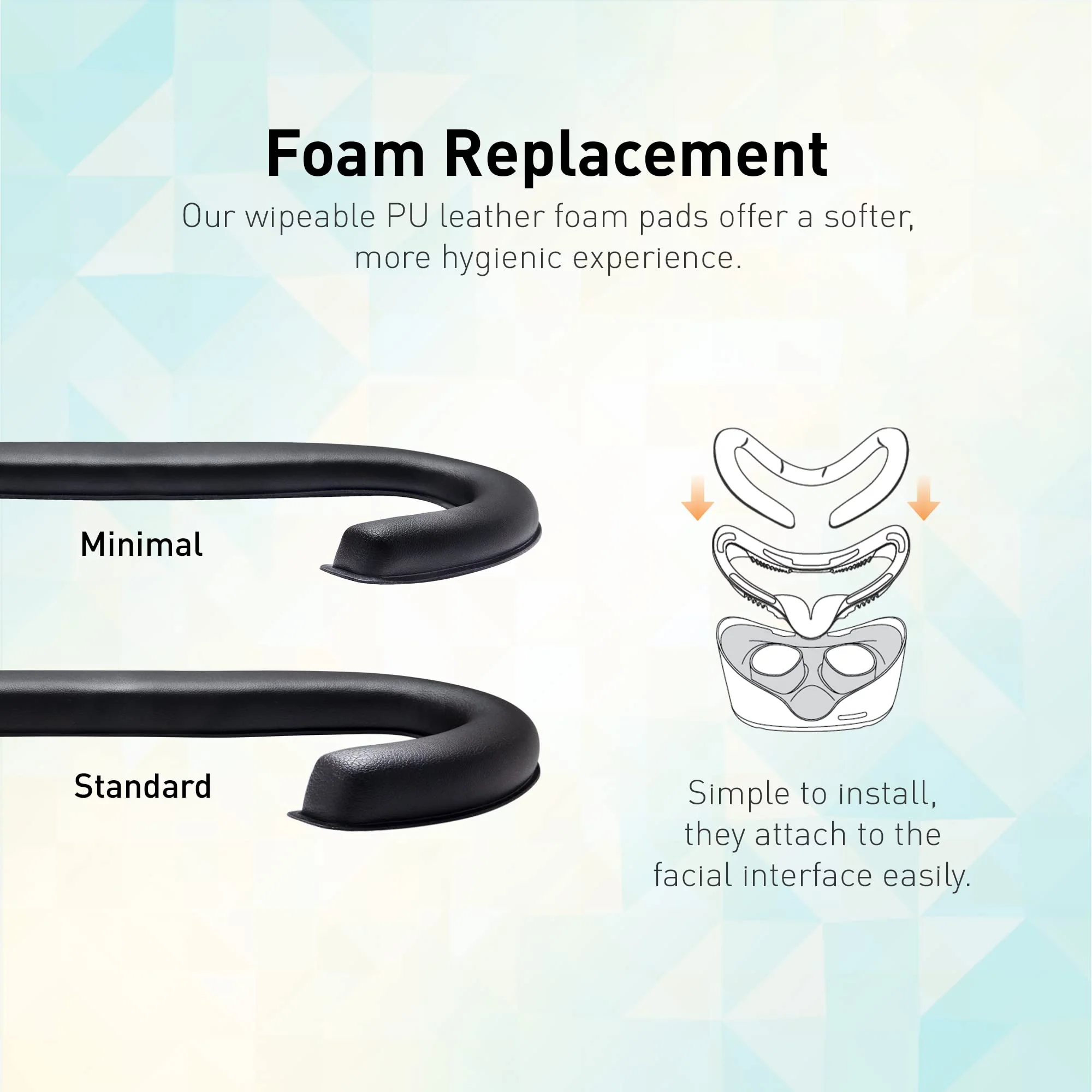 VR Cover Fitness Facial Interface Bracket, Foam Replacement, XL Glasses Spacer, and Lens Protector Cover for Oculus/Meta Quest 2 (Dark Blue & Black + XL Spacer) Dark Blue & Black + XL Spacer - Image 4