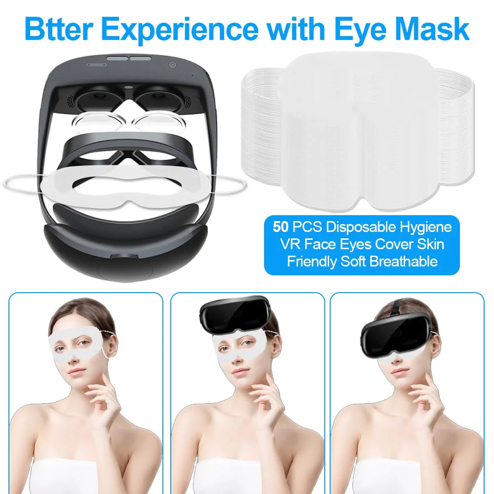 VR Face Cover, Disposable VR Face Mask Pads Facial Interface, Hygiene VR Sweat Guard Compatible with Apple Vision Pro Meta Quest 3 Quest 2 (50PCS) - Image 4