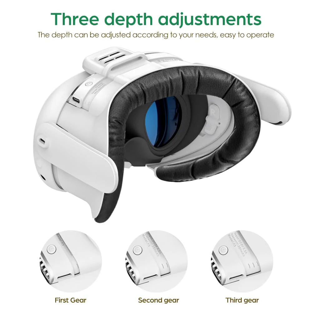 VR Face Cover with Soft Leather Pad for Oculus/Meta Quest 3 Accessories, Facial Interface with Cooling Fan to Relieve Lens Fogging - Image 2
