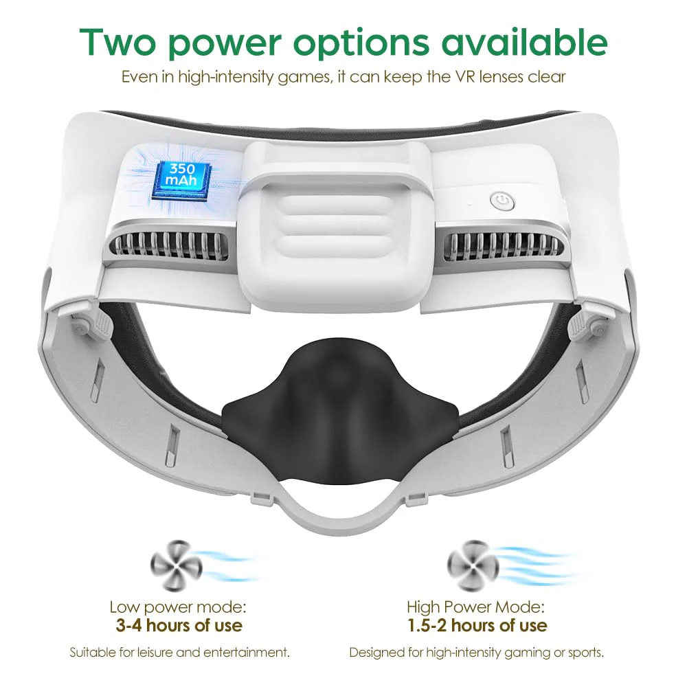 VR Face Cover with Soft Leather Pad for Oculus/Meta Quest 3 Accessories, Facial Interface with Cooling Fan to Relieve Lens Fogging - Image 3