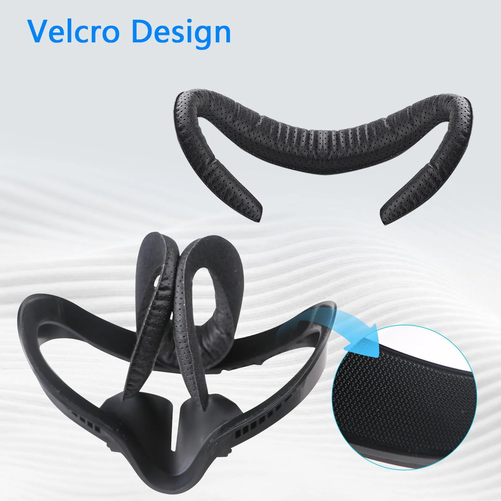 VR Facial Interface & Face Pad for Oculus Quest 2, VR Face Cover Cushion Replacement Compatible with Quest 2,Breathable Holes Leather Protective VR Accessories Breathable Holes Leather Face Cover - Image 4