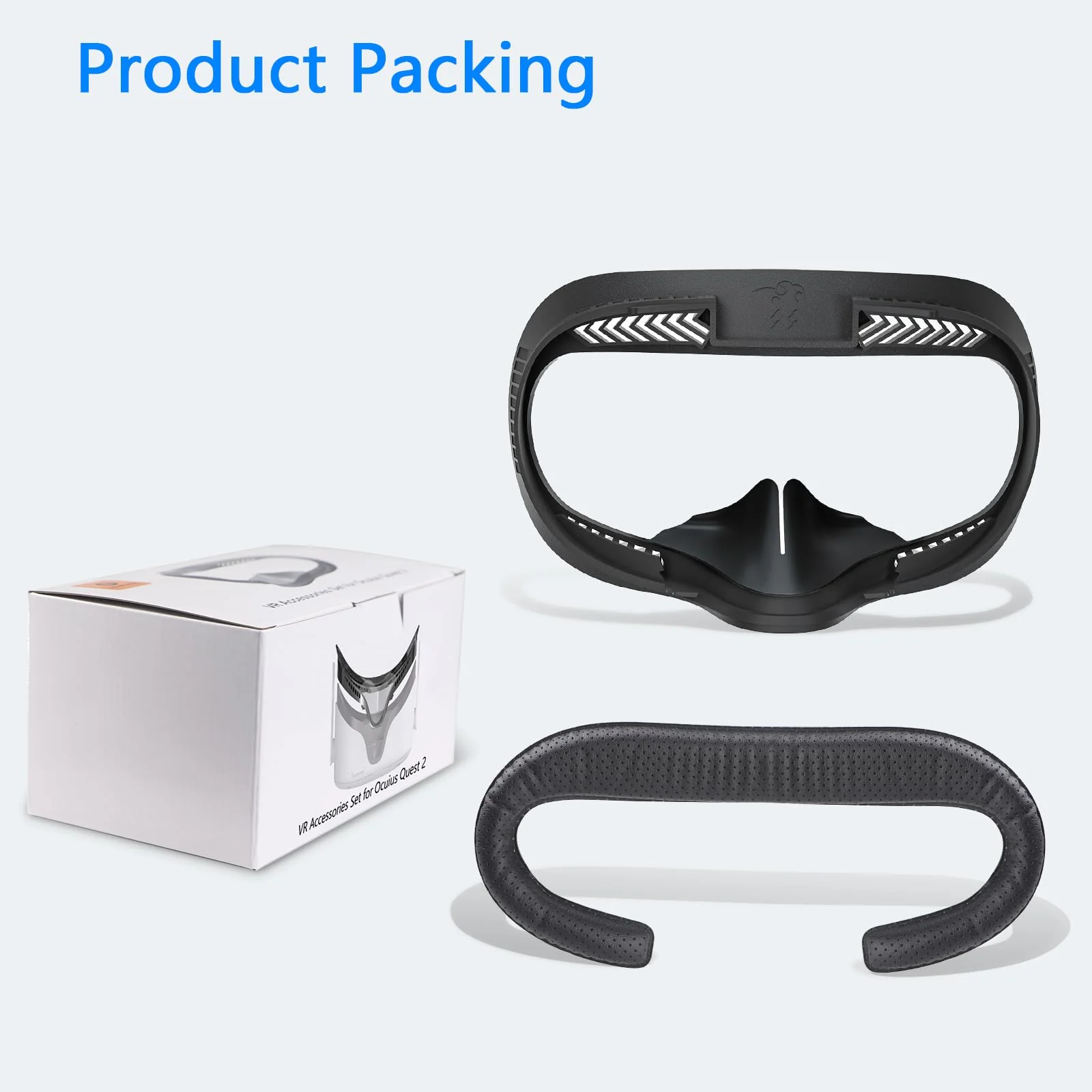 VR Facial Interface & Face Pad for Oculus Quest 2, VR Face Cover Cushion Replacement Compatible with Quest 2,Breathable Holes Leather Protective VR Accessories Breathable Holes Leather Face Cover - Image 8