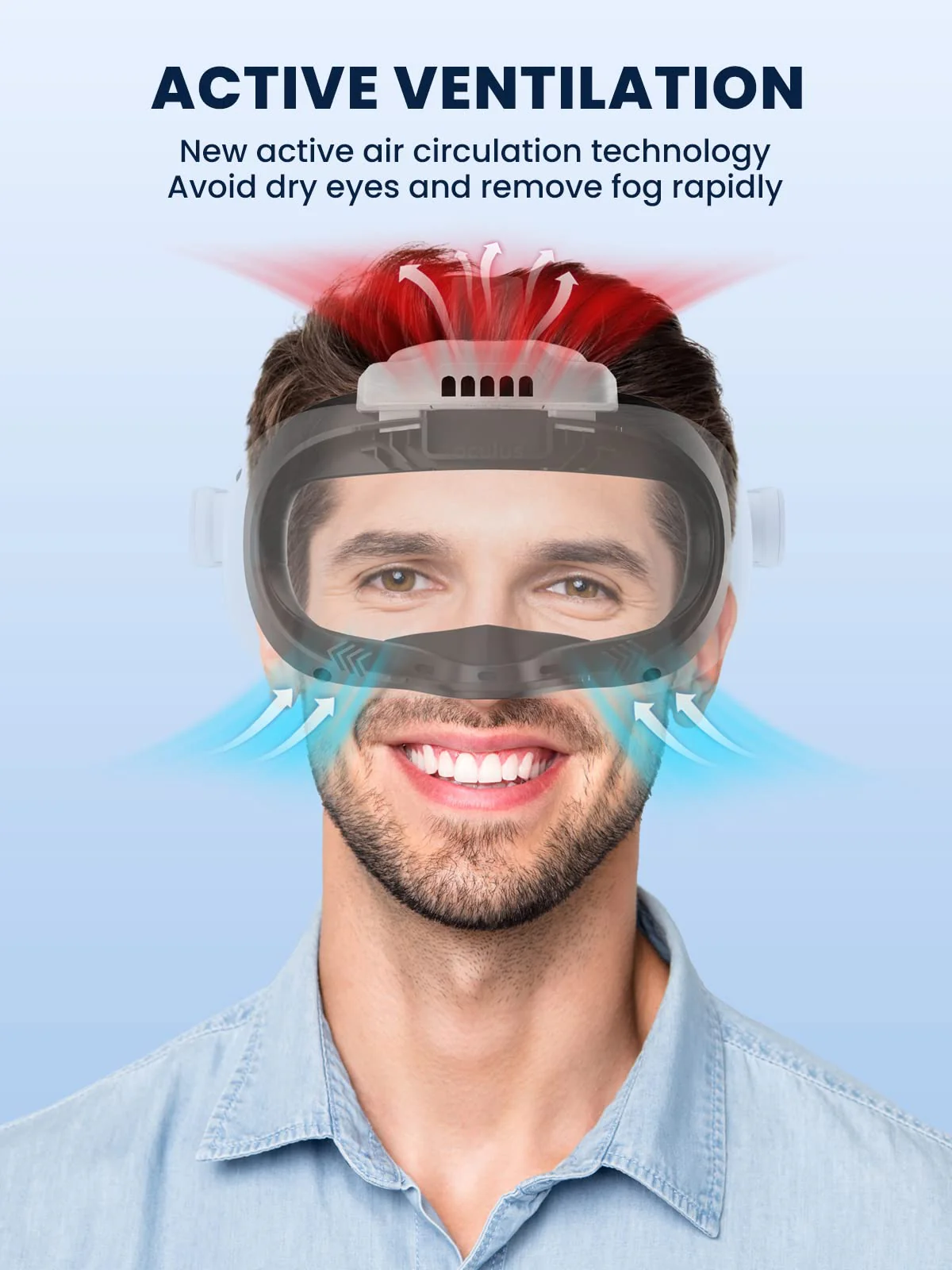 VR Fan for Oculus Quest 2,Anti-fogging Accelerated Air Flow Cooling Fan with Facial Interface,Sweat-Proof Face Cover,VR Accessories for Quest 2,for Fitness,Workout & Intense VR Games,White - Image 4