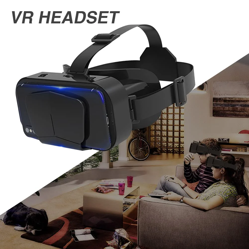 VR Headset 3D VR Glasses Universal Virtual Reality Goggles Support 360°Panorama Large Screen An-ti Bluelight Adjustable Pupil Distance Eye Protection VR Goggles for Movies Games Gift for Kids Adults - Image 3