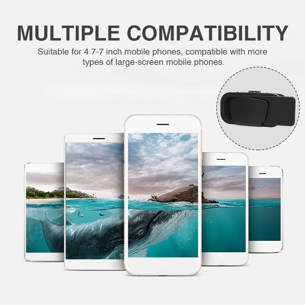 VR Headset 3D VR Glasses Universal Virtual Reality Goggles Support 360°Panorama Large Screen An-ti Bluelight Adjustable Pupil Distance Eye Protection VR Goggles for Movies Games Gift for Kids Adults - Image 5