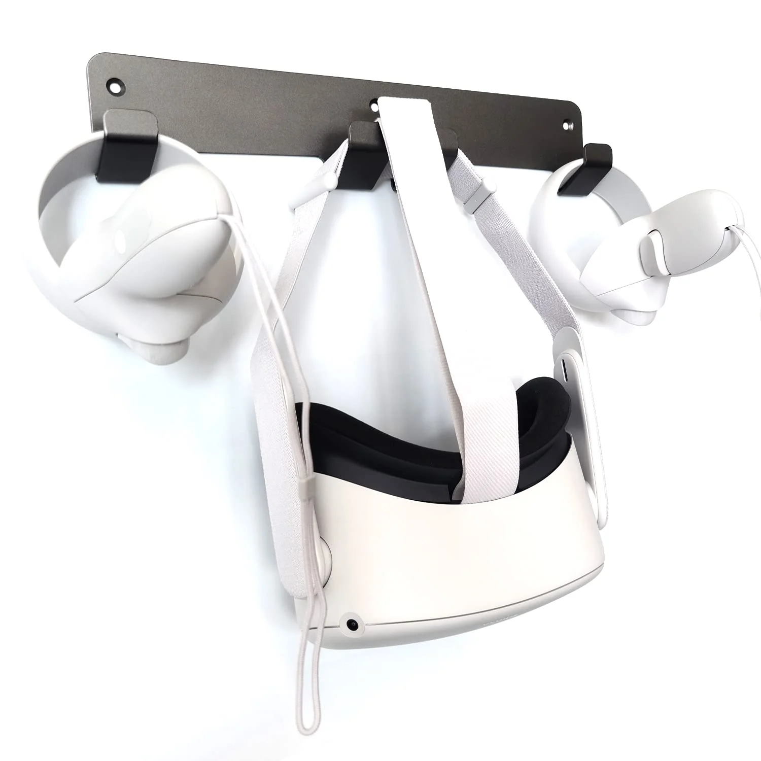VR Wall Mount Fits for Oculus Quest/Quest 2/Rift/Rift S VR Headsets, Universal Fit Elegant VR Gaming Headsts Storage Hanger,Controller Stand Hook for Valve Index, HTC VIVA,HP Reverb G2 Gray - Image 4