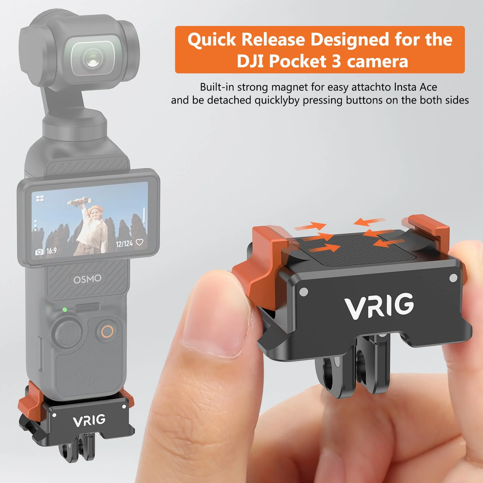 VRIG Adapter Base for DJI Osmo Pocket3,PULUZ Dock Desktop Base Aluminum Alloy Bracket for DJI Osmo Pocket3 Accessories, 1/4 Screw Hole for Tripod, Handle or Selfie Stick - Image 5