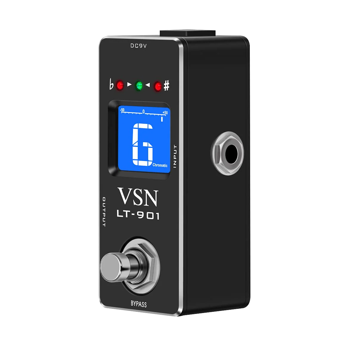VSN Tuner Pedal,Chromatic Guitar Tuner Pedal Fast and Accuate Tuner for High Precision ± 1 Cent with Pitch Indicator for Electric Guitar and Bass True Bypass LT-901 Black Pedal Tuner - Image 8