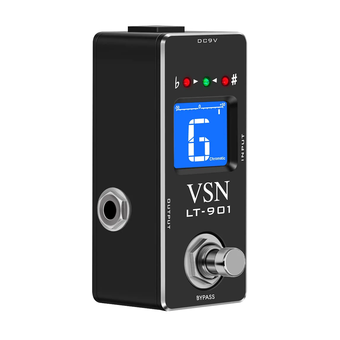 VSN Tuner Pedal,Chromatic Guitar Tuner Pedal Fast and Accuate Tuner for High Precision ± 1 Cent with Pitch Indicator for Electric Guitar and Bass True Bypass LT-901 Black Pedal Tuner - Image 9