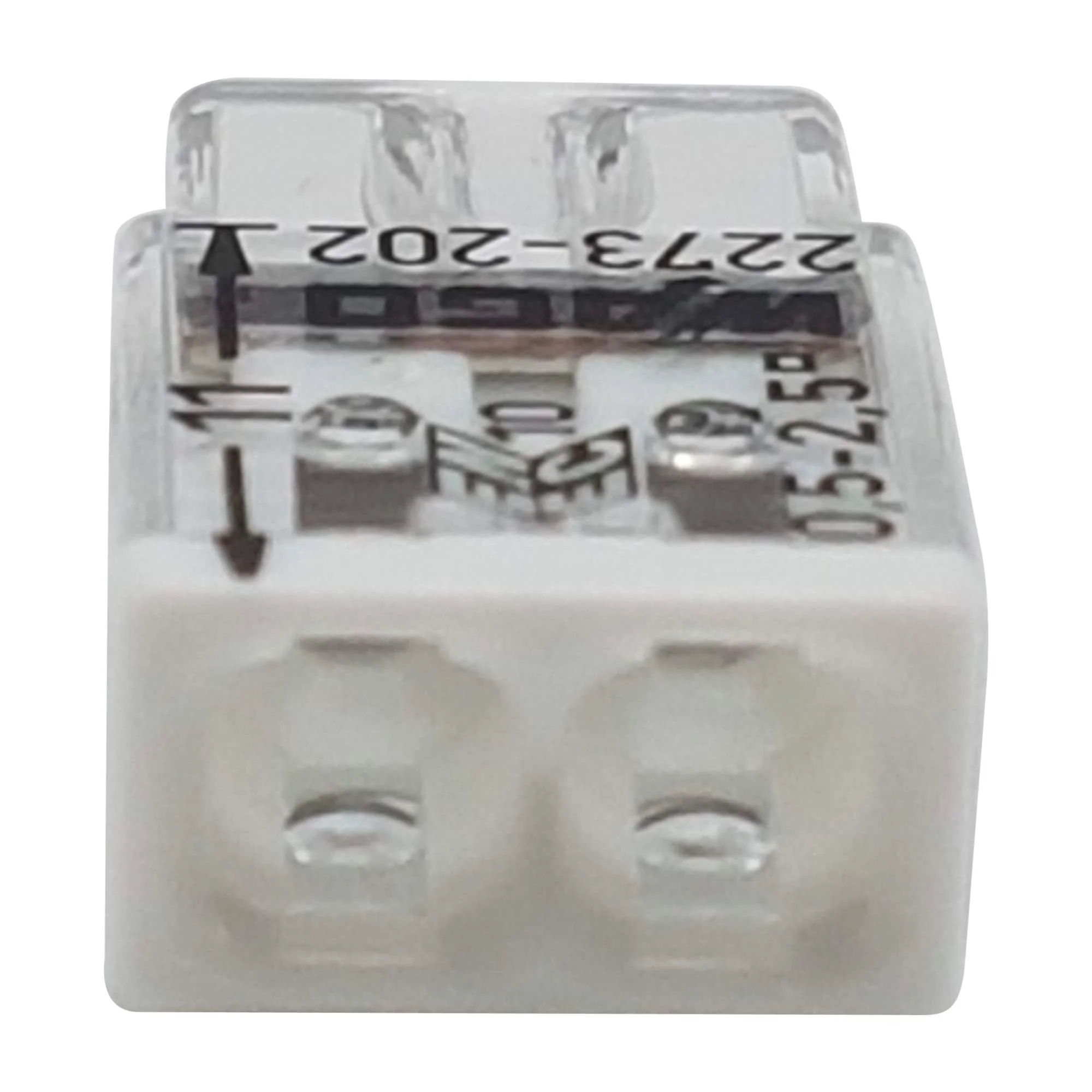 Wago 2273-202 Compact Junction Box Terminal Diameter 0.5 - 2.5 mm² 2-Pin Transparent / White Pack of 20 - Image 3