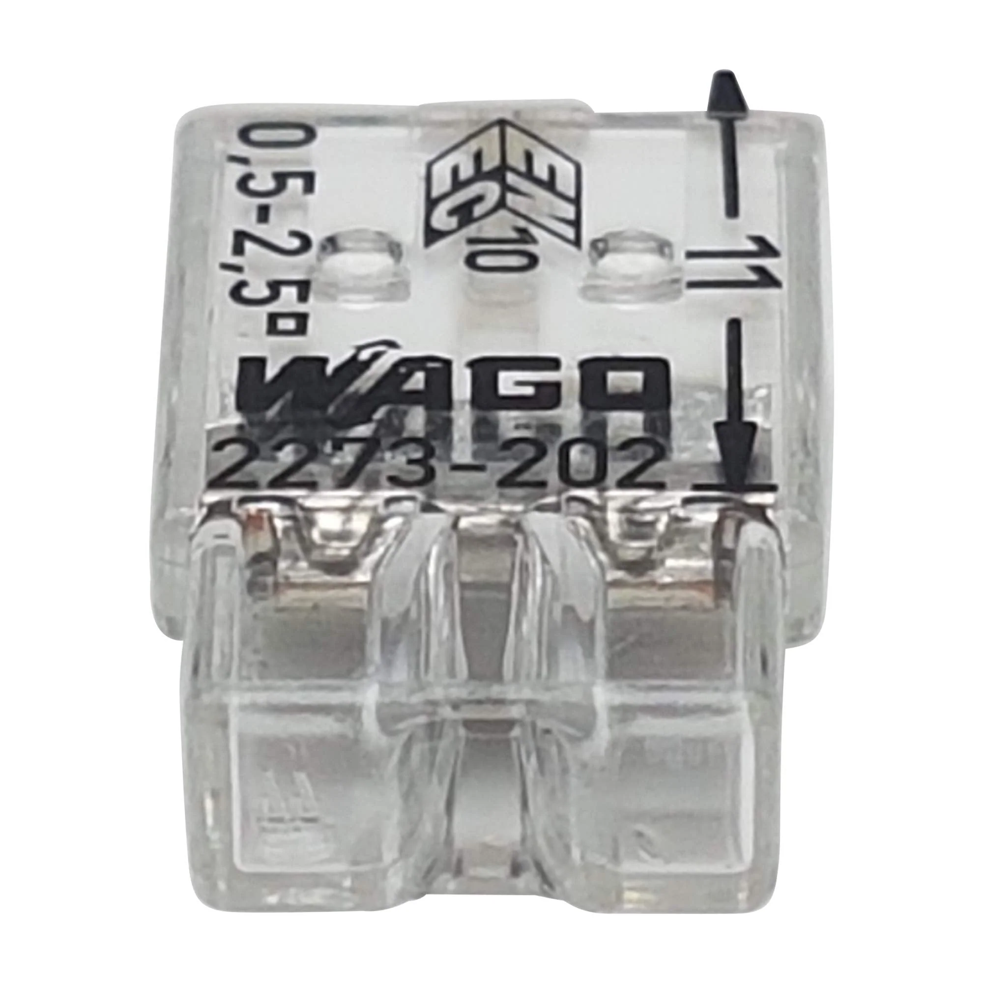 Wago 2273-202 Compact Junction Box Terminal Diameter 0.5 - 2.5 mm² 2-Pin Transparent / White Pack of 20 - Image 5