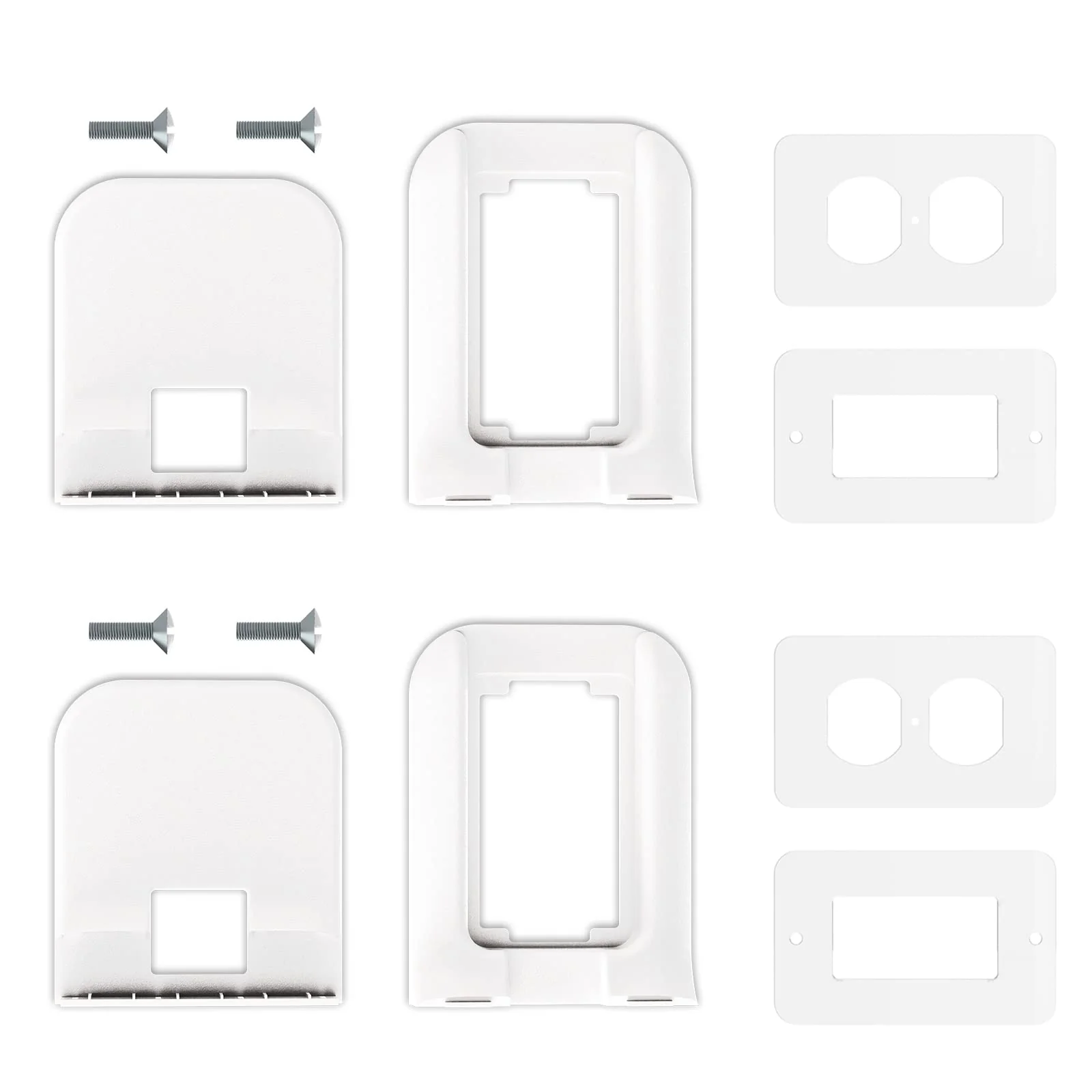 WALI Outlet Shelf Wall Holder,Bathroom Wall Shelf up to 10lbs Standard Vertical Duplex Wall Shelf Organizer for Smart Home Decor Space Saving Power Tools, Toothbrush (OLS002-W), 2 Pack, White - Image 9