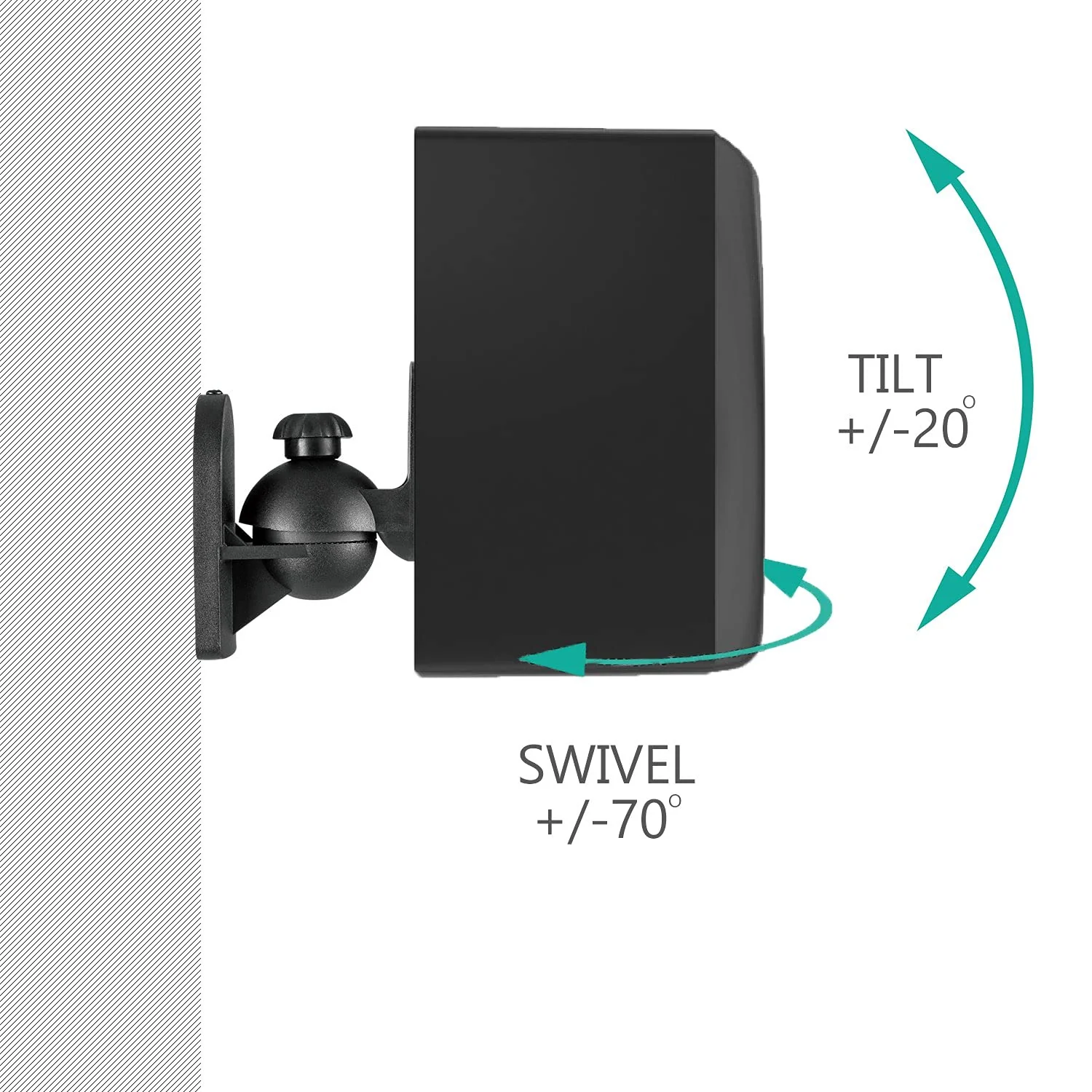 WALI Speaker Wall Ceiling Mounts One Pair, Bookshelf Speaker Wall Mount Brackets, Surround Sound Speaker Mounts, Hold up to 7.7 lbs (SWM202), Black 2 Pack - Image 4
