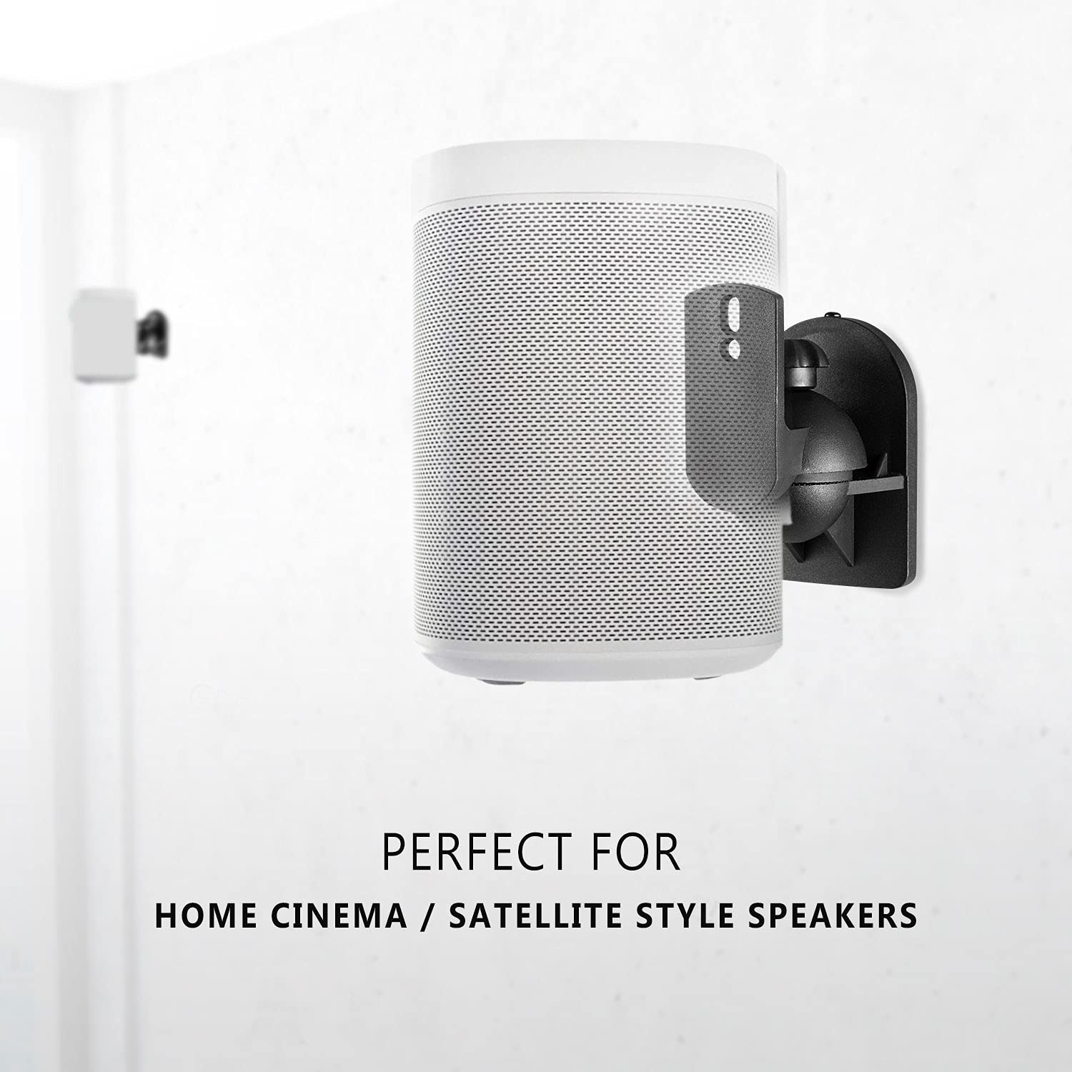 WALI Speaker Wall Ceiling Mounts One Pair, Bookshelf Speaker Wall Mount Brackets, Surround Sound Speaker Mounts, Hold up to 7.7 lbs (SWM202), Black 2 Pack - Image 5