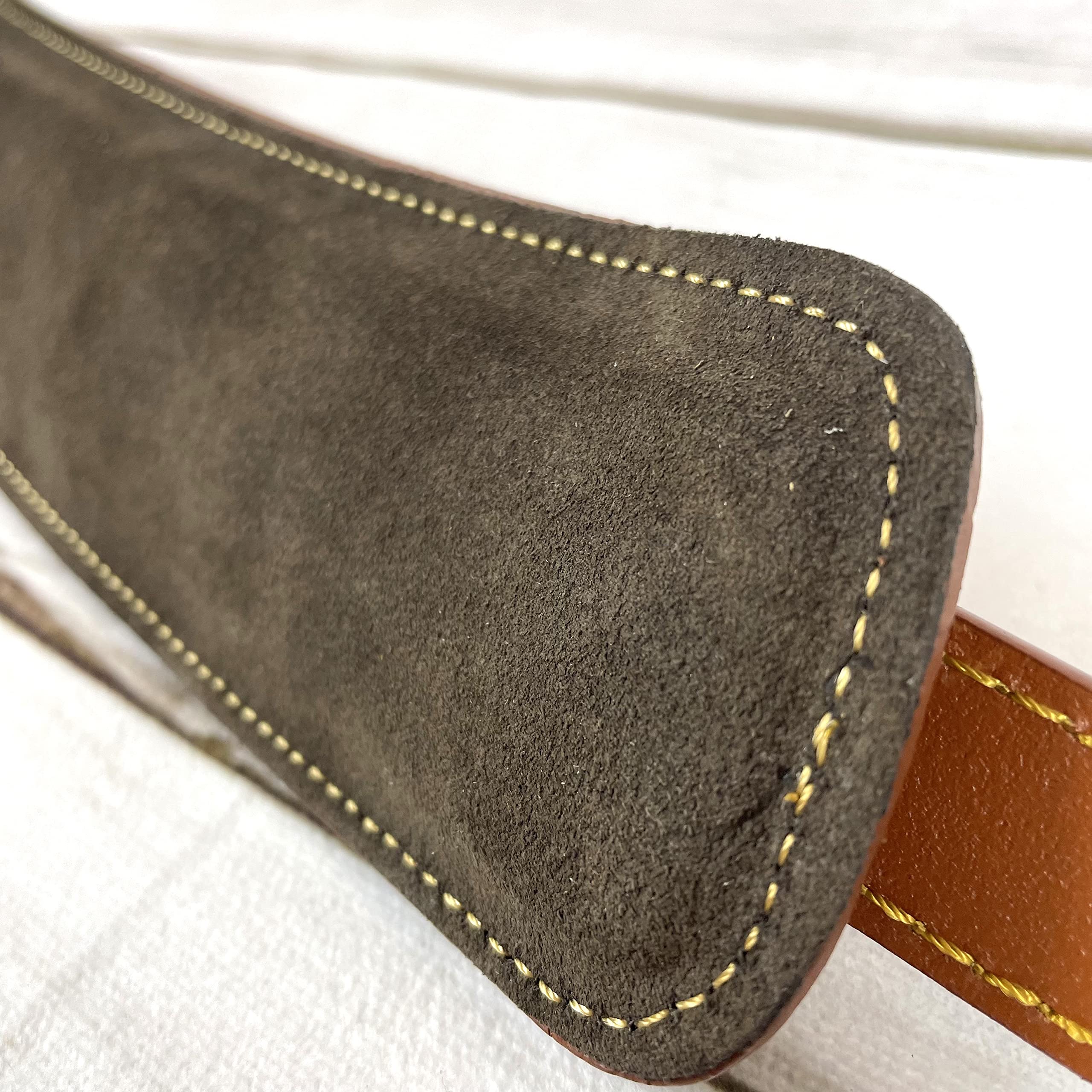 Walker And Williams C-18-VBRN Vintage Brown Premium Grain Leather Slash Guitar Strap With Deluxe Soft Suede Pad For Acoustic, Electric, And Bass Guitars - Image 4