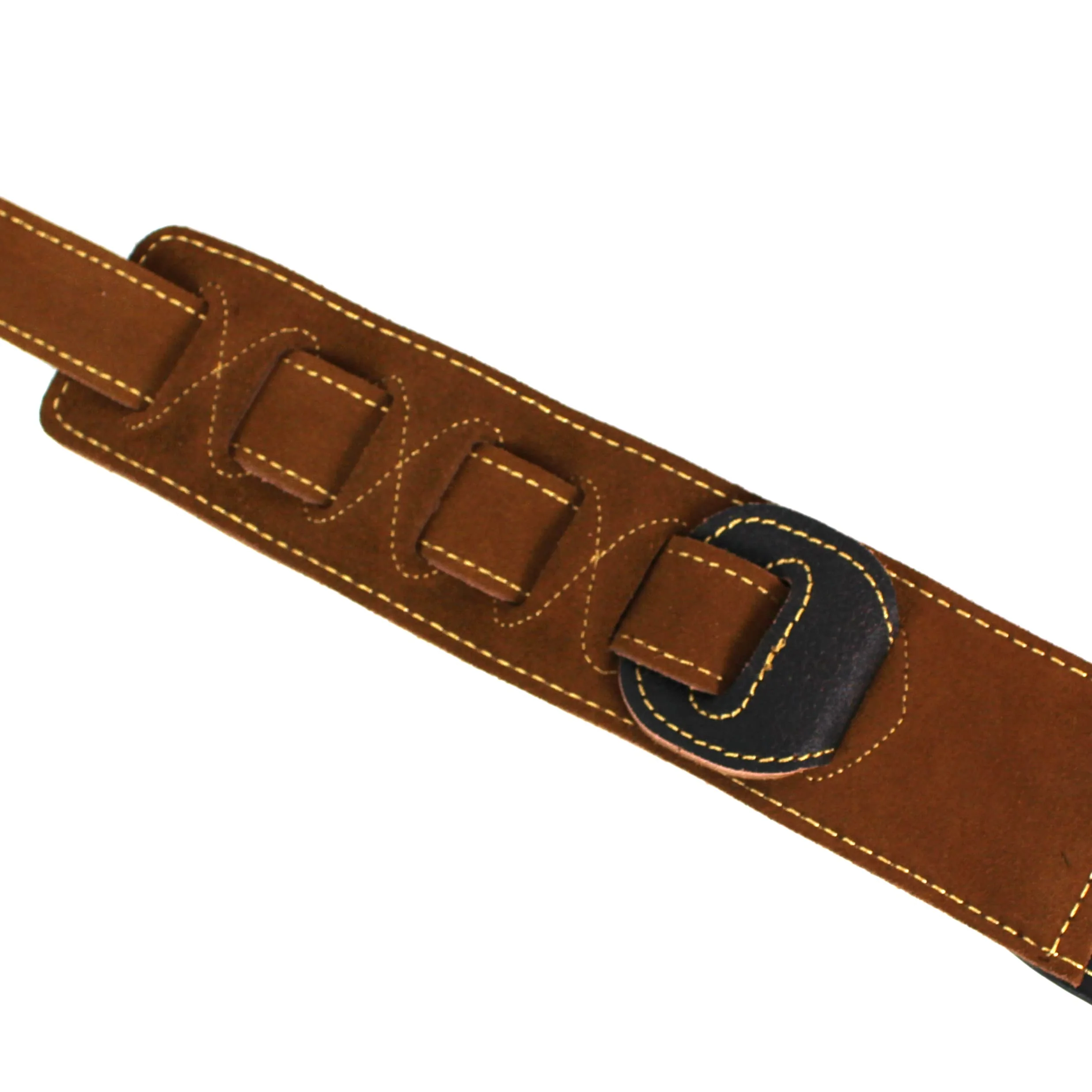 Walker And Williams C-22-DBLK Distressed Black Finish Extra Wide Double Padded Premium Thick Top Grain Leather Guitar Strap For Acoustic, Electric, And Bass Guitars - Image 6