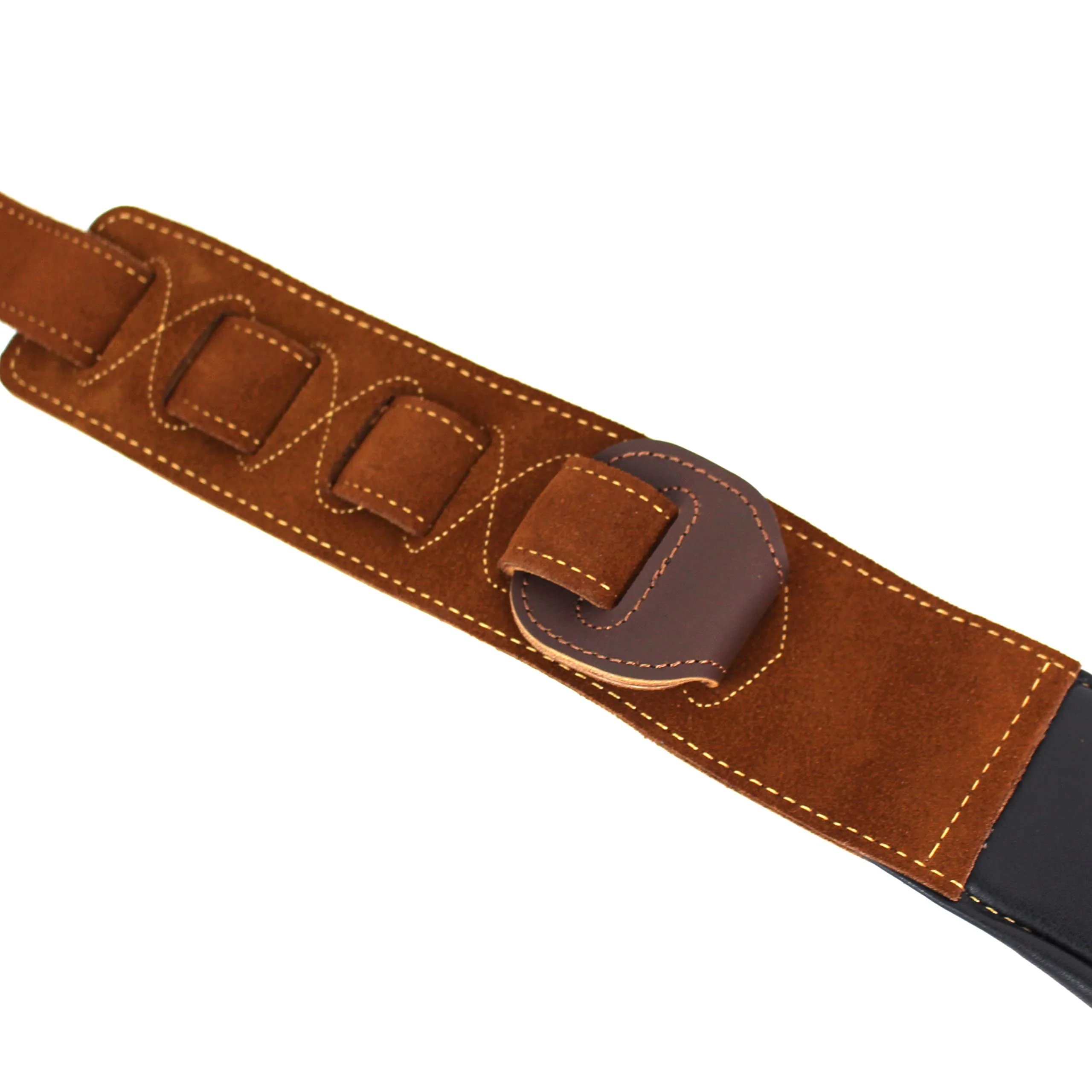 Walker And Williams C-44-BRN Handmade Brown Double Padded Premium All Grain Leather Guitar Strap with Conchos For Acoustic, Electric, And Bass Guitars - Image 8