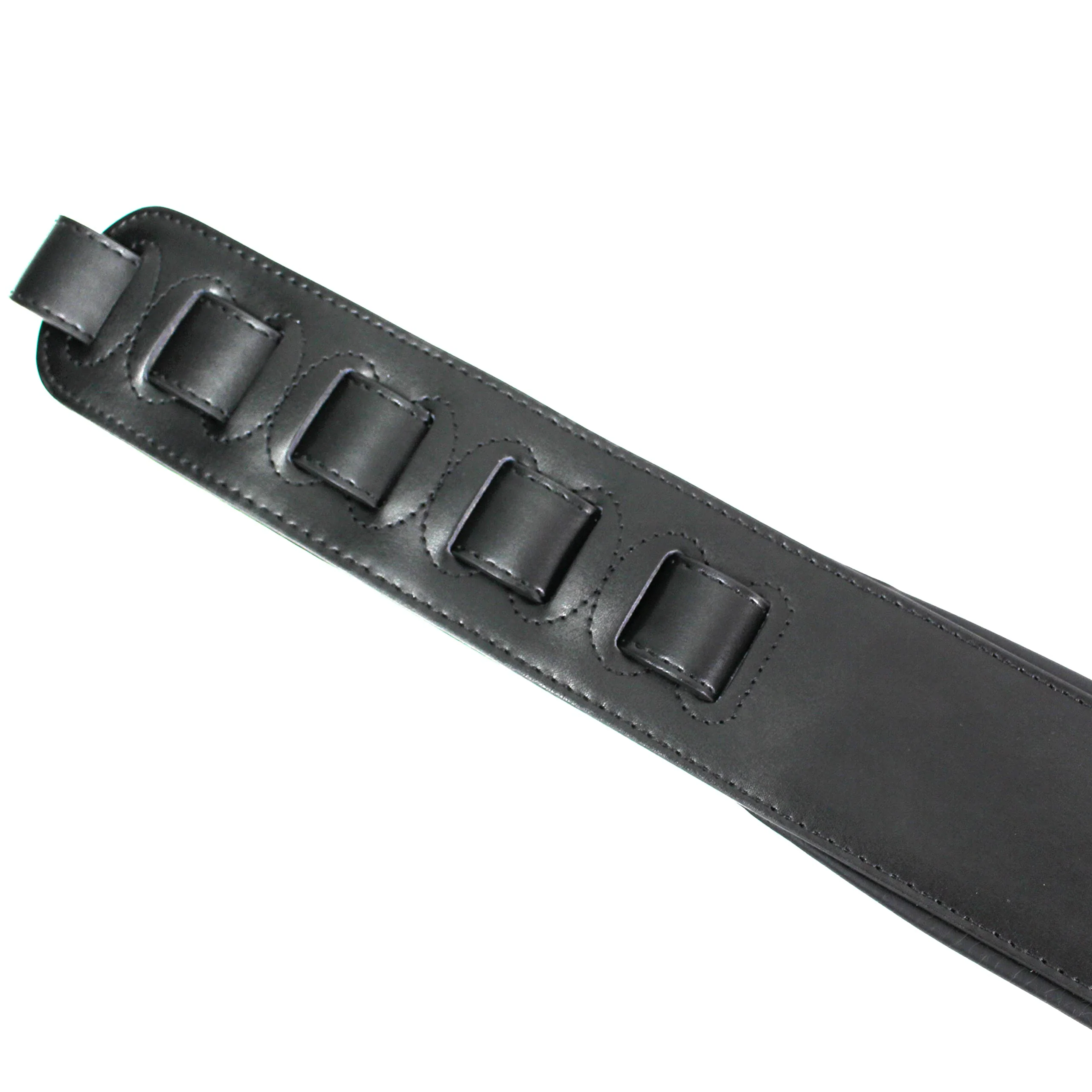Walker And Williams KB-56-BLK Handmade 3" Wide Black Padded Guitar Strap With Carved Red Kokopelli Design On Premium Black Leather For Acoustic, Electric, And Bass Guitars - Image 8