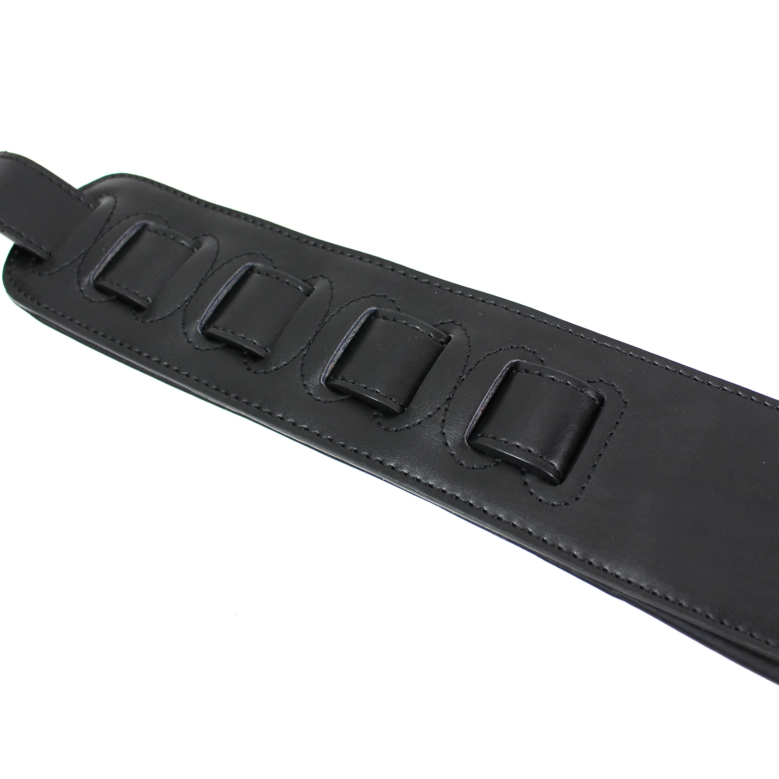 Walker And Williams KB-57 Handmade Large Vivid Blue Butterfly Padded Guitar Strap Hand Carved On Premium Black Carving Leather For Acoustic, Electric, And Bass Guitars - Image 8