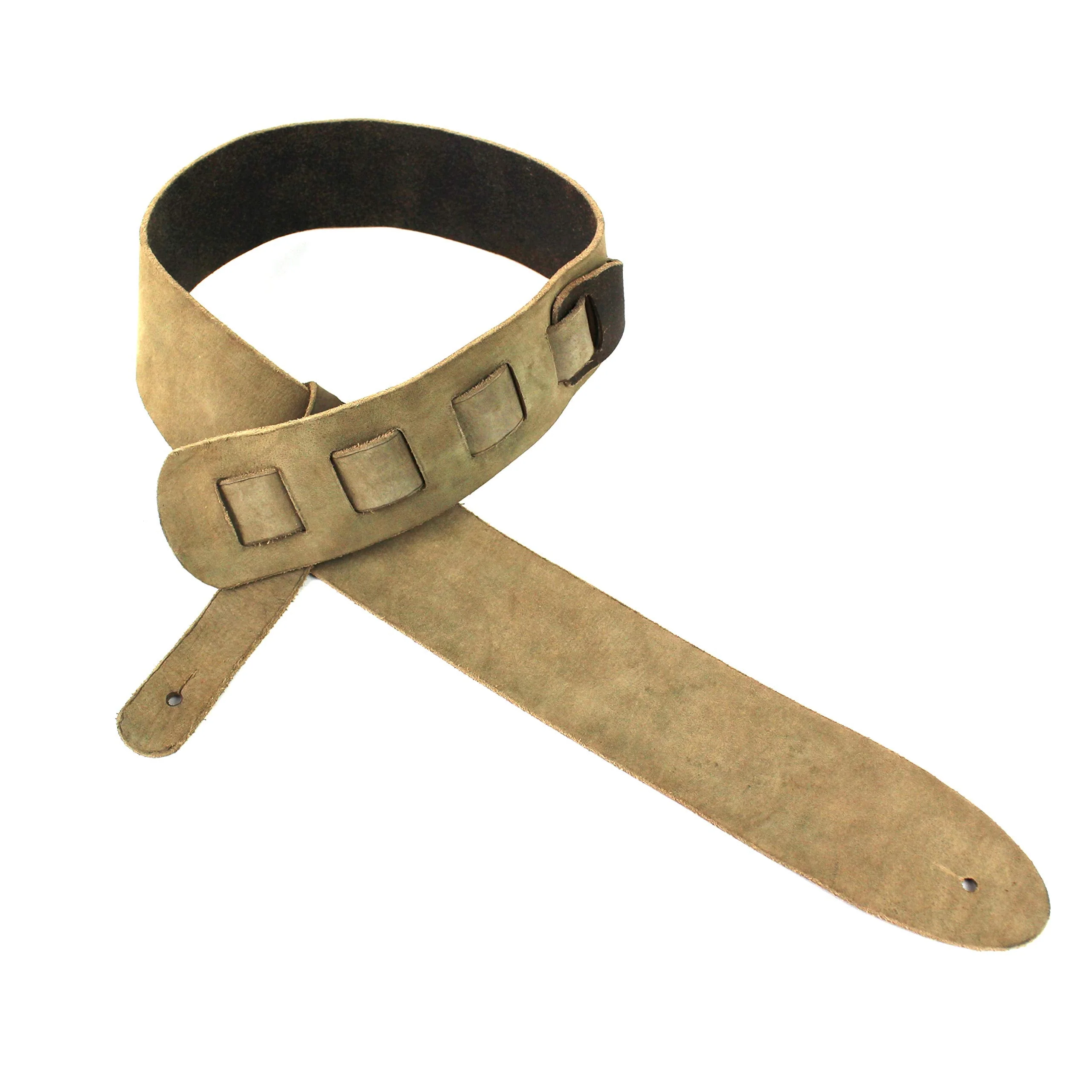 Walker And Williams STR-09 Distressed "Weathered" Black Olive Top Grain Premium Italian Leather Guitar Strap For Acoustic, Electric, And Bass Guitars - Image 7
