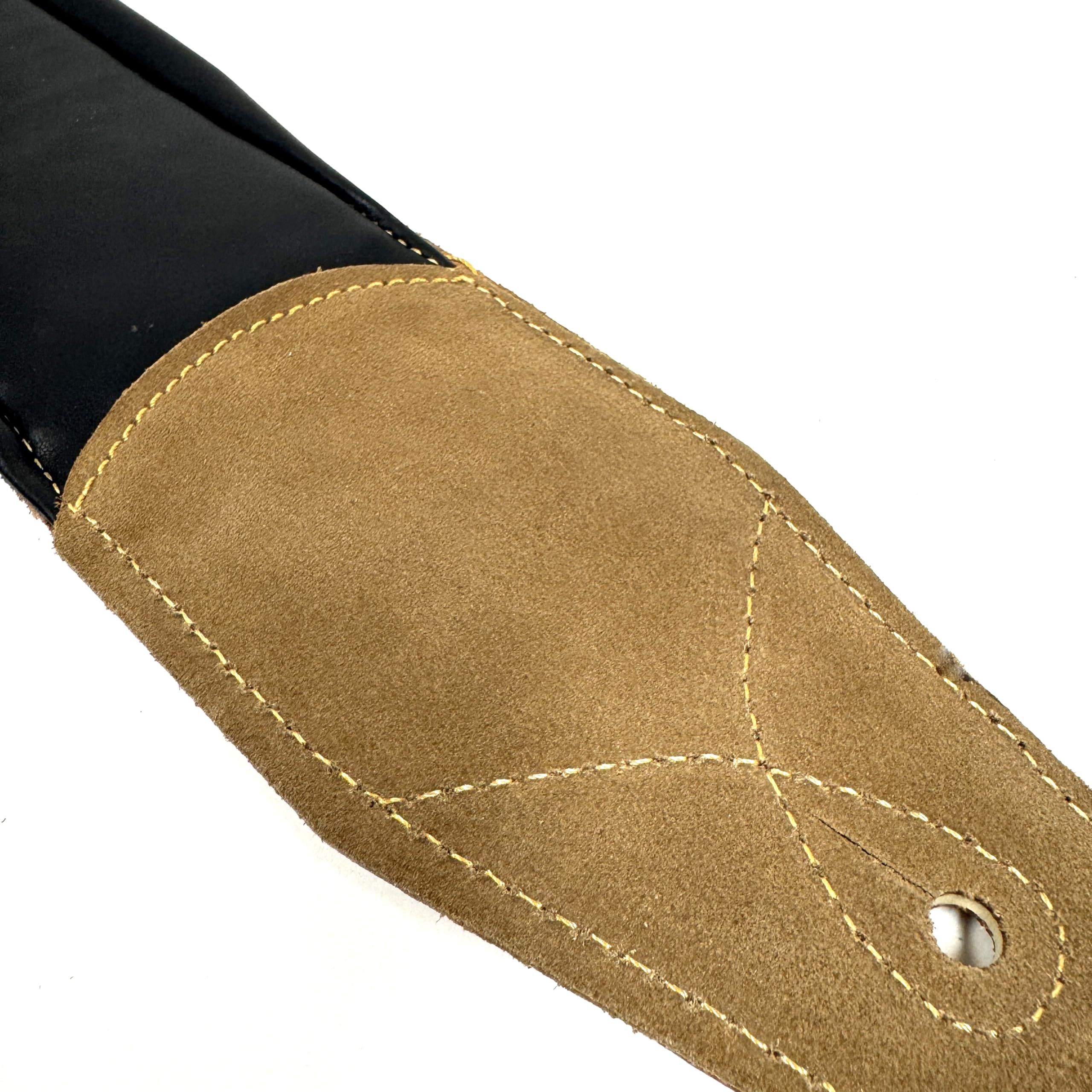 Walker & Williams B4B-LBRN Rustic Whiskey Tan Finish 4" Wide Double Padded Premium Brown Heirloom Grain Leather Guitar And Bass Strap For Acoustic, Electric, And Bass Guitars - Image 8