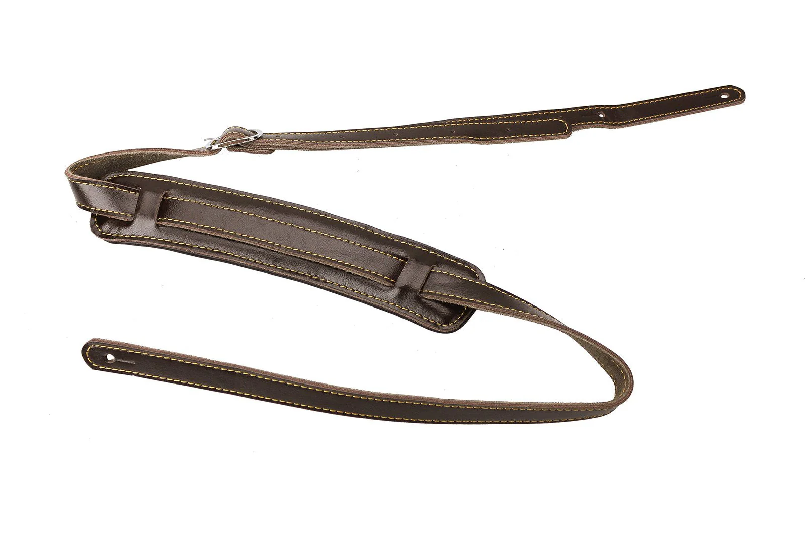 Walker & Williams C-18-BRN Vintage Style Guitar Strap In Premium Dark Brown Leather Extra Long Up To 61" For Acoustic, Electric, And Bass Guitars - Image 3