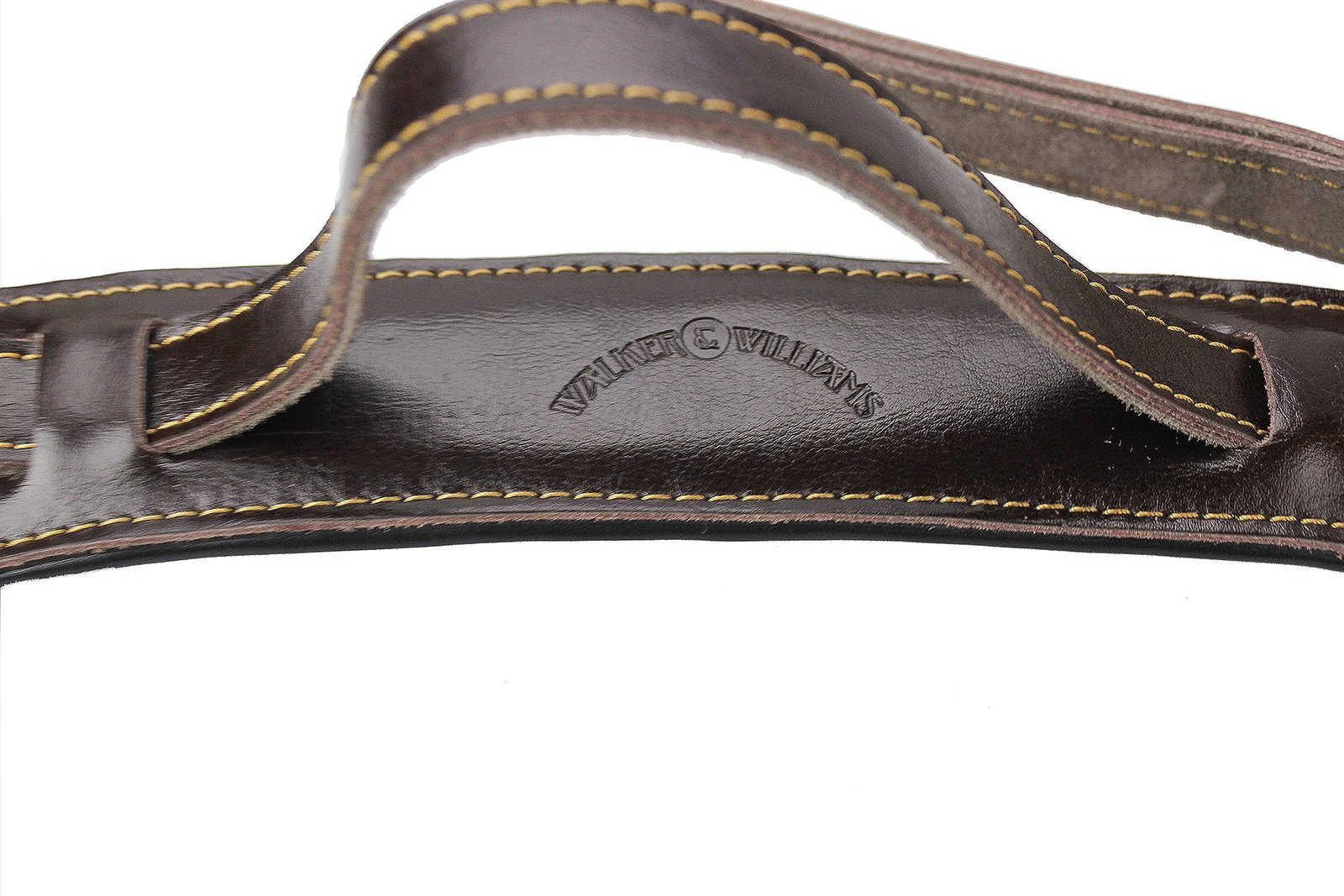 Walker & Williams C-18-BRN Vintage Style Guitar Strap In Premium Dark Brown Leather Extra Long Up To 61" For Acoustic, Electric, And Bass Guitars - Image 5