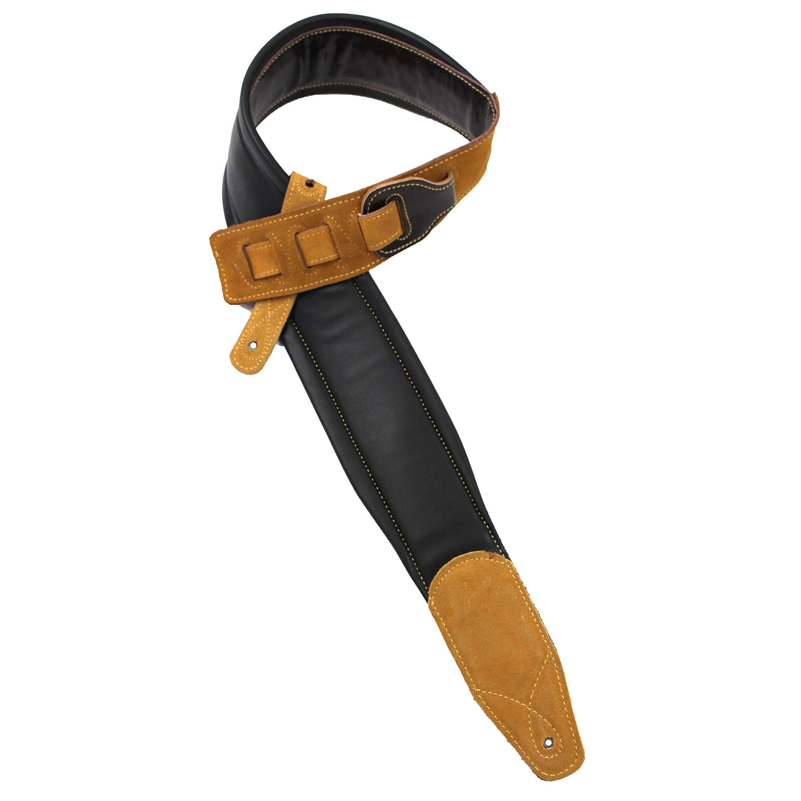 Walker & Williams C-22-BRN-XL Handmade Double Padded Premium Brown Signature Leather Guitar Strap XL For Acoustic, Electric, And Bass Guitars - Image 6